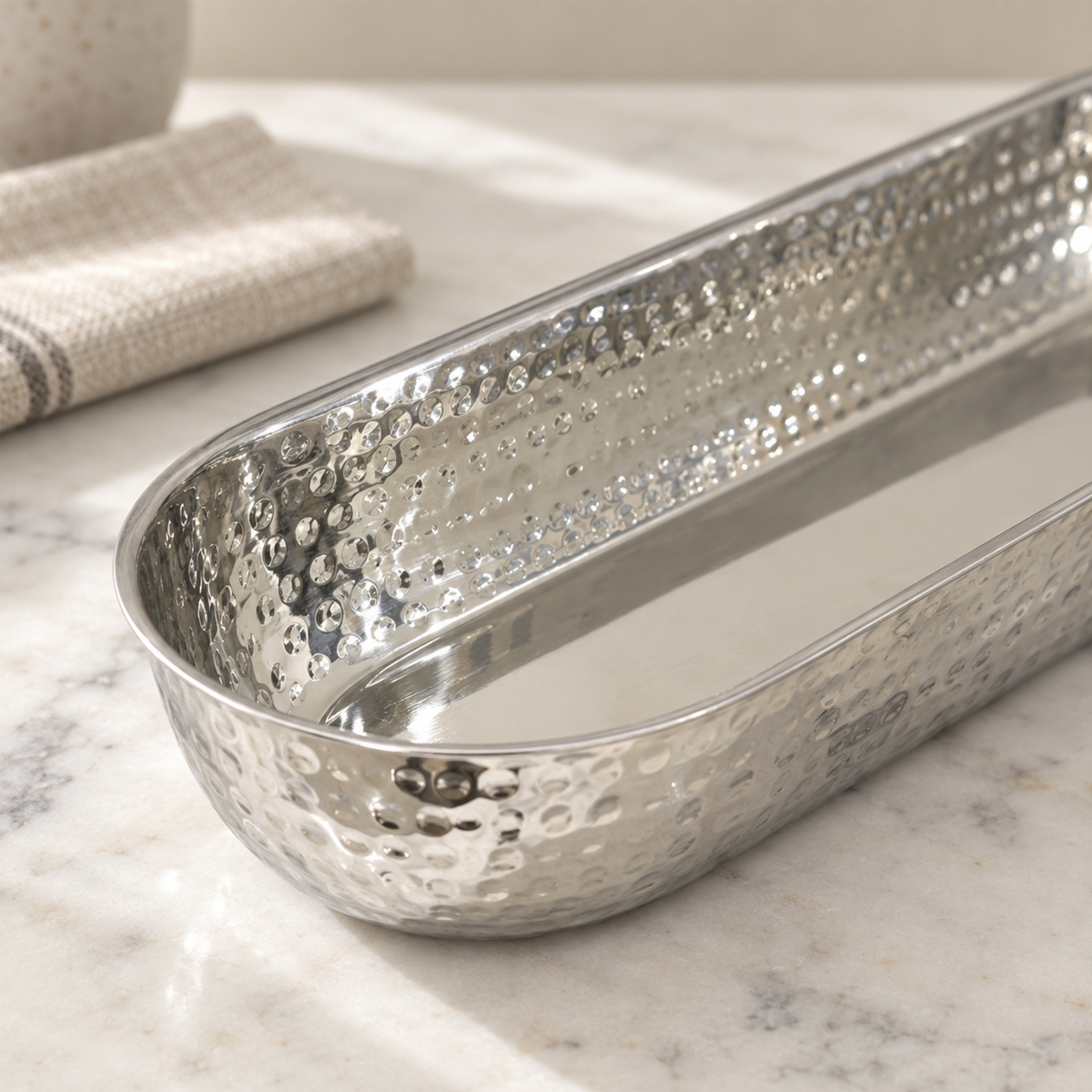 Crafted By Lifestyle Hand-Hammered Steel Serving Tray-household-dining-serveware-servingtrays-image-4