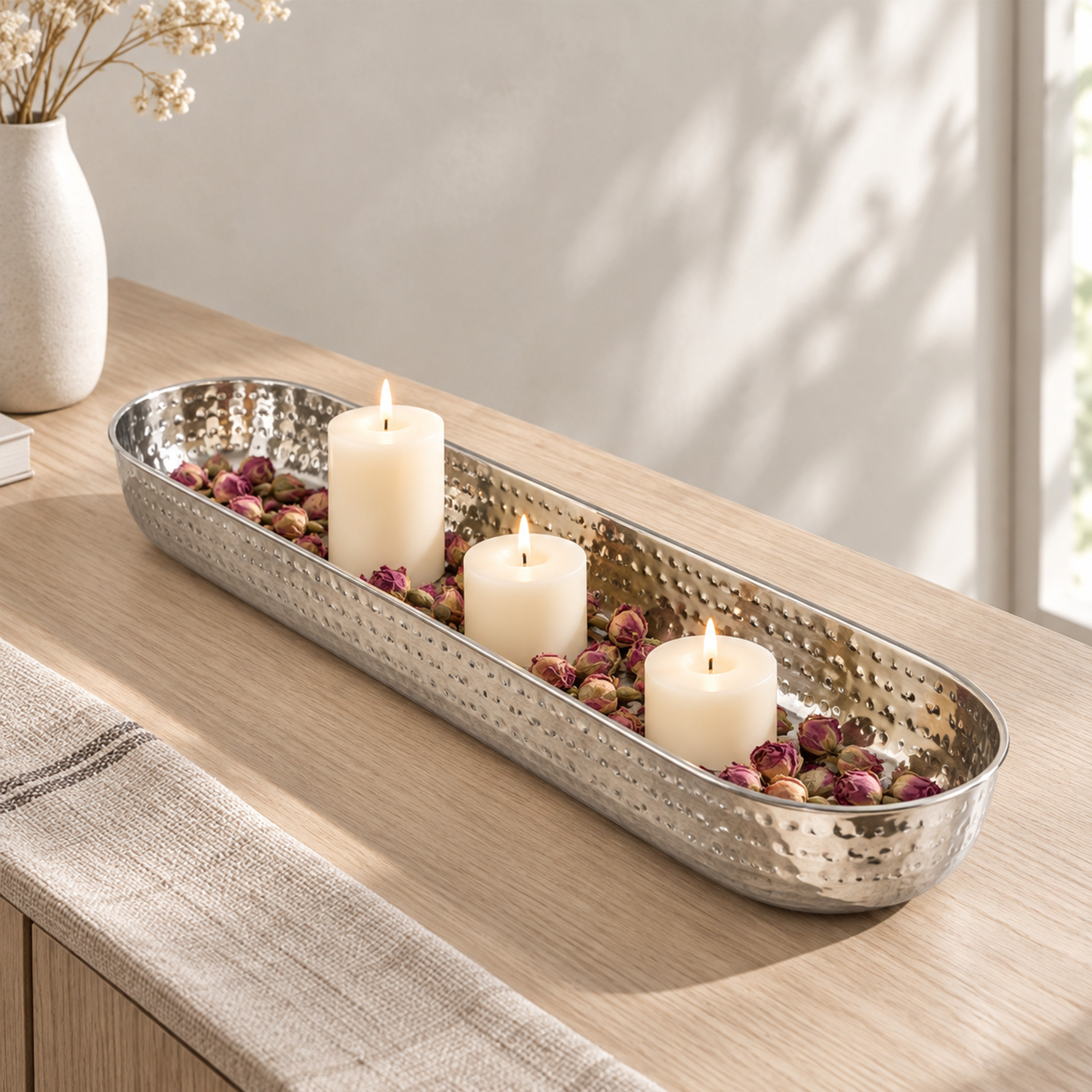 Crafted By Lifestyle Hand-Hammered Steel Serving Tray-household-dining-serveware-servingtrays-image-5