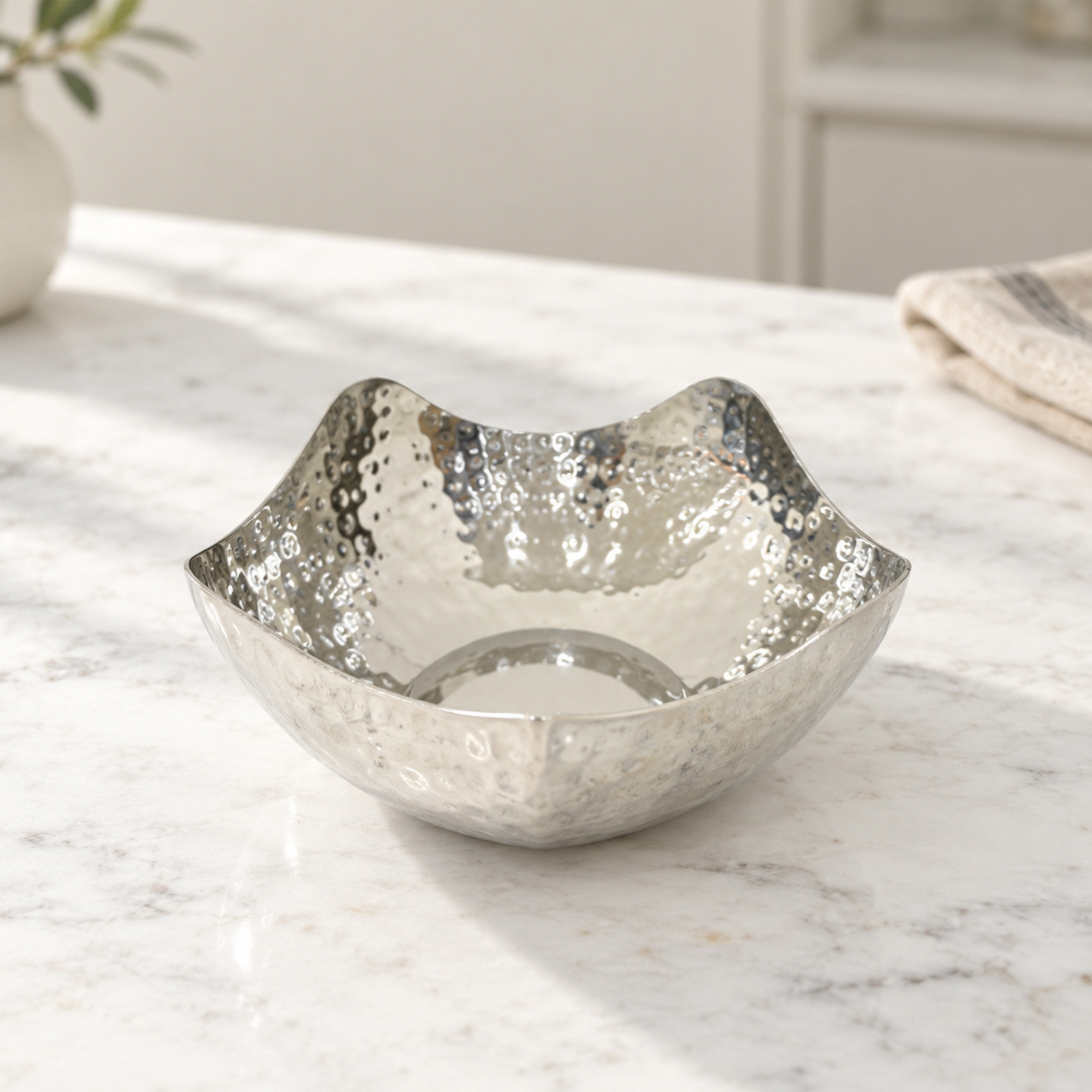 Crafted By Lifestyle Rustic Hand-Hammered Steel Serving Bowl - 20 Cm-household-dining-dinnerware-bowls-image-1