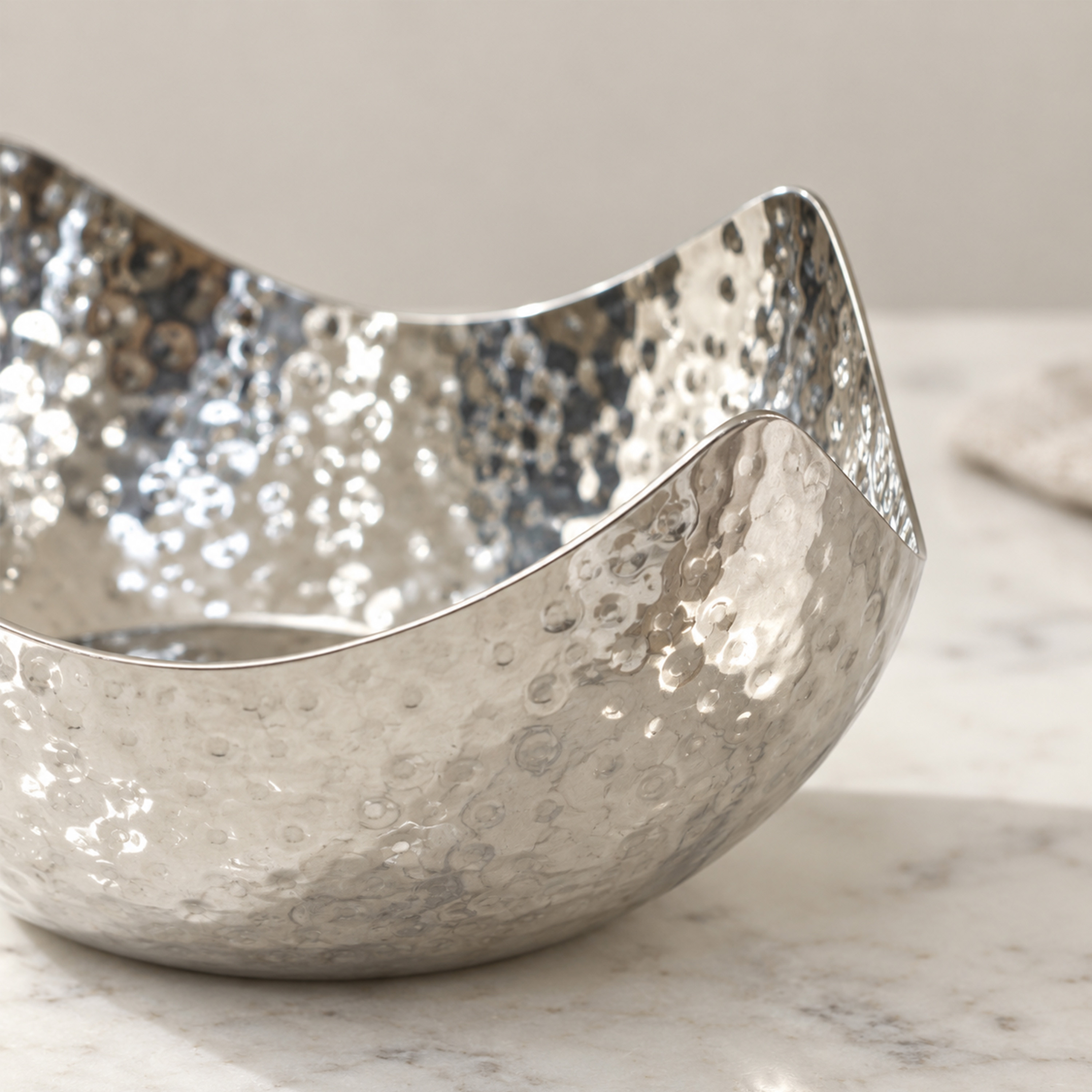 Crafted By Lifestyle Rustic Hand-Hammered Steel Serving Bowl - 20 Cm-household-dining-dinnerware-bowls-image-4