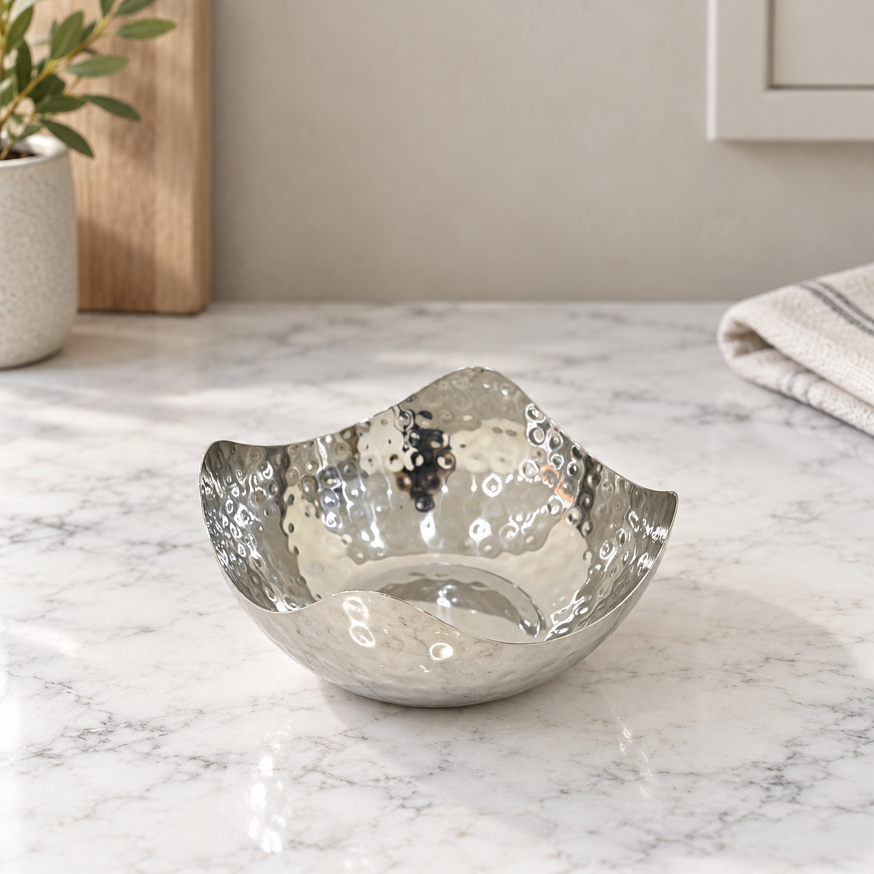 Crafted By Lifestyle Hand-Hammered Steel Serving Bowl - 15.5 Cm-household-dining-dinnerware-bowls-image-1