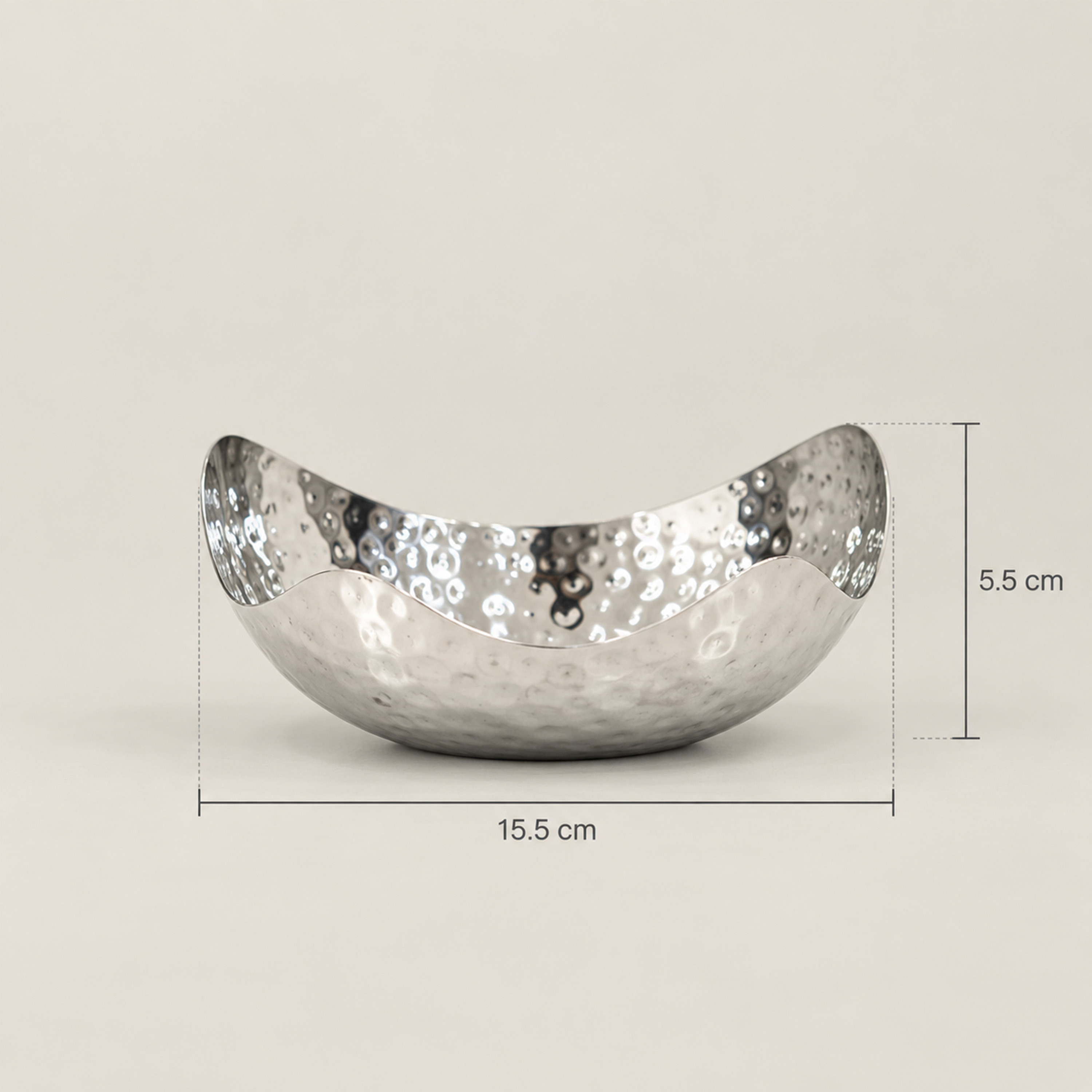 Crafted By Lifestyle Hand-Hammered Steel Serving Bowl - 15.5 Cm-household-dining-dinnerware-bowls-image-2