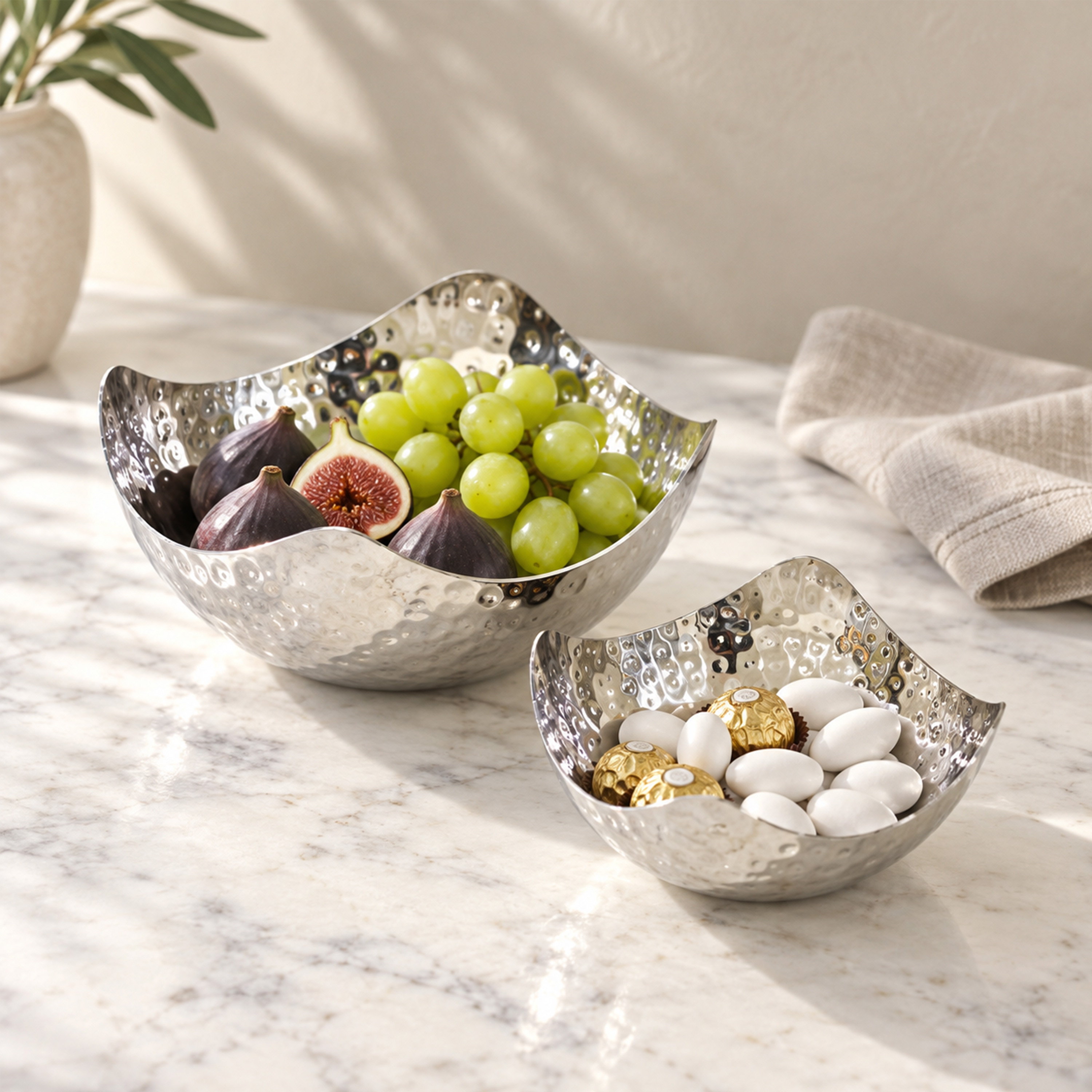 Crafted By Lifestyle Hand-Hammered Steel Serving Bowl - 15.5 Cm-household-dining-dinnerware-bowls-image-5