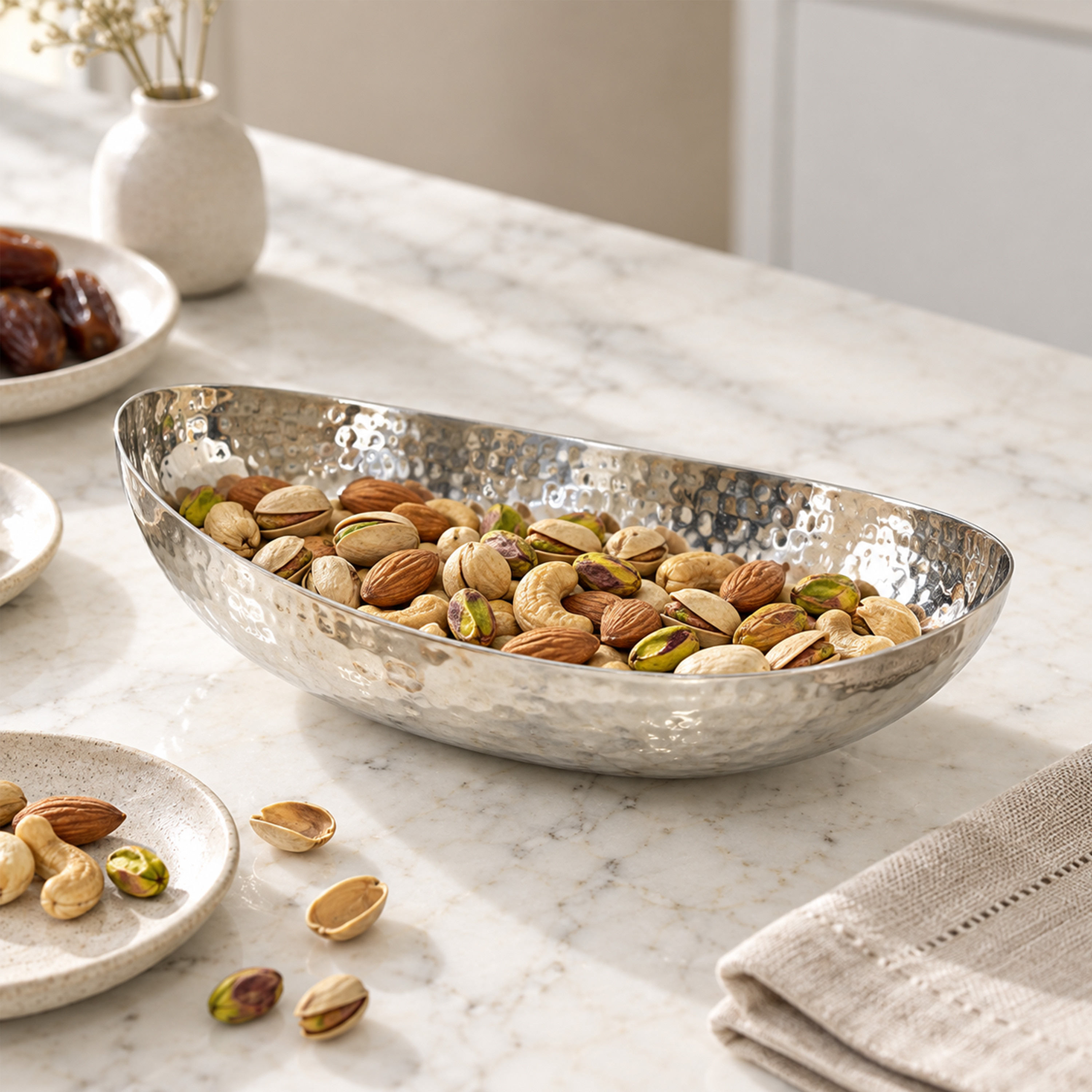 Crafted By Lifestyle Hand-Hammered Steel Serving Bowl - 25X25.5 Cm-household-dining-dinnerware-bowls-image-3