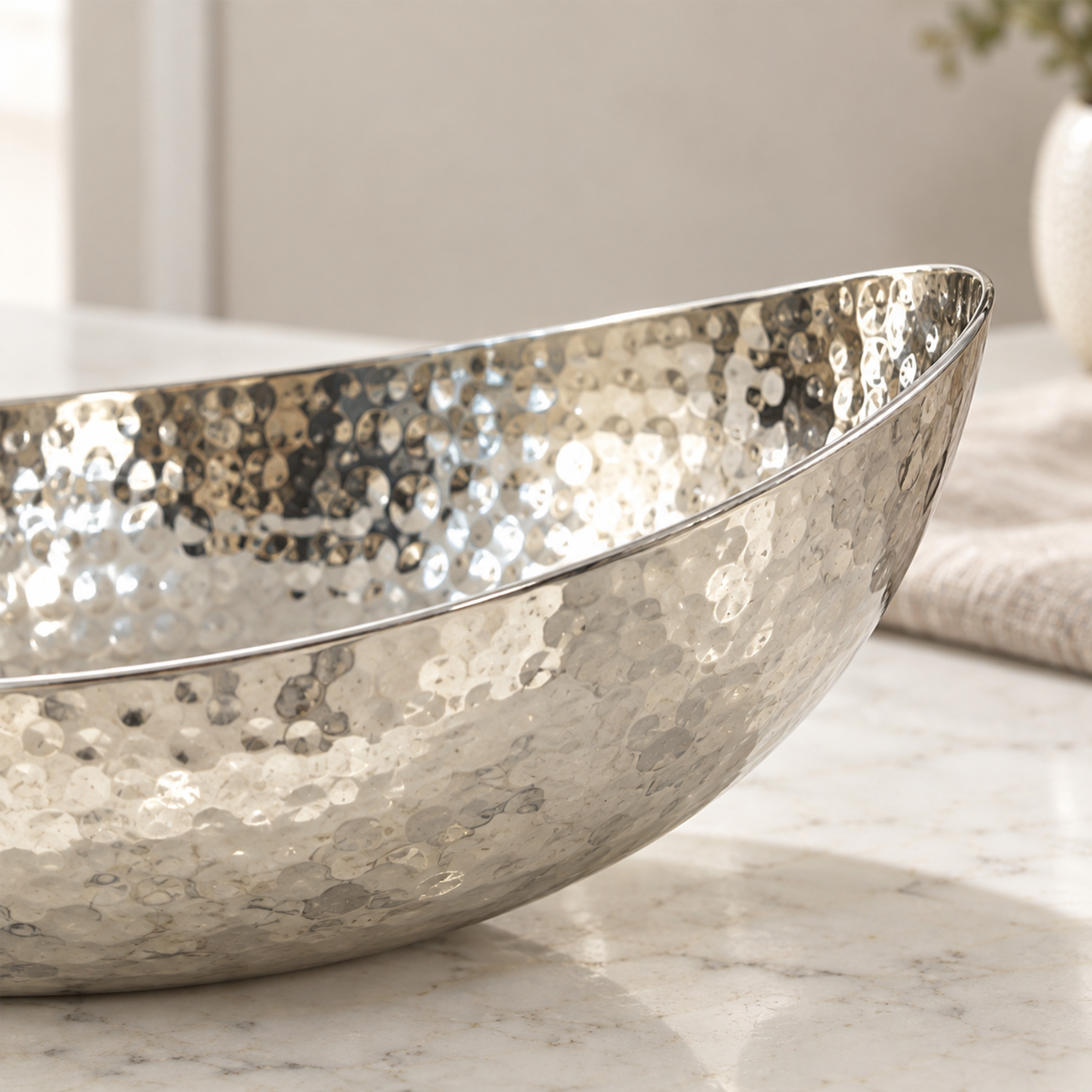 Crafted By Lifestyle Hand-Hammered Steel Serving Bowl - 25X25.5 Cm-household-dining-dinnerware-bowls-image-4
