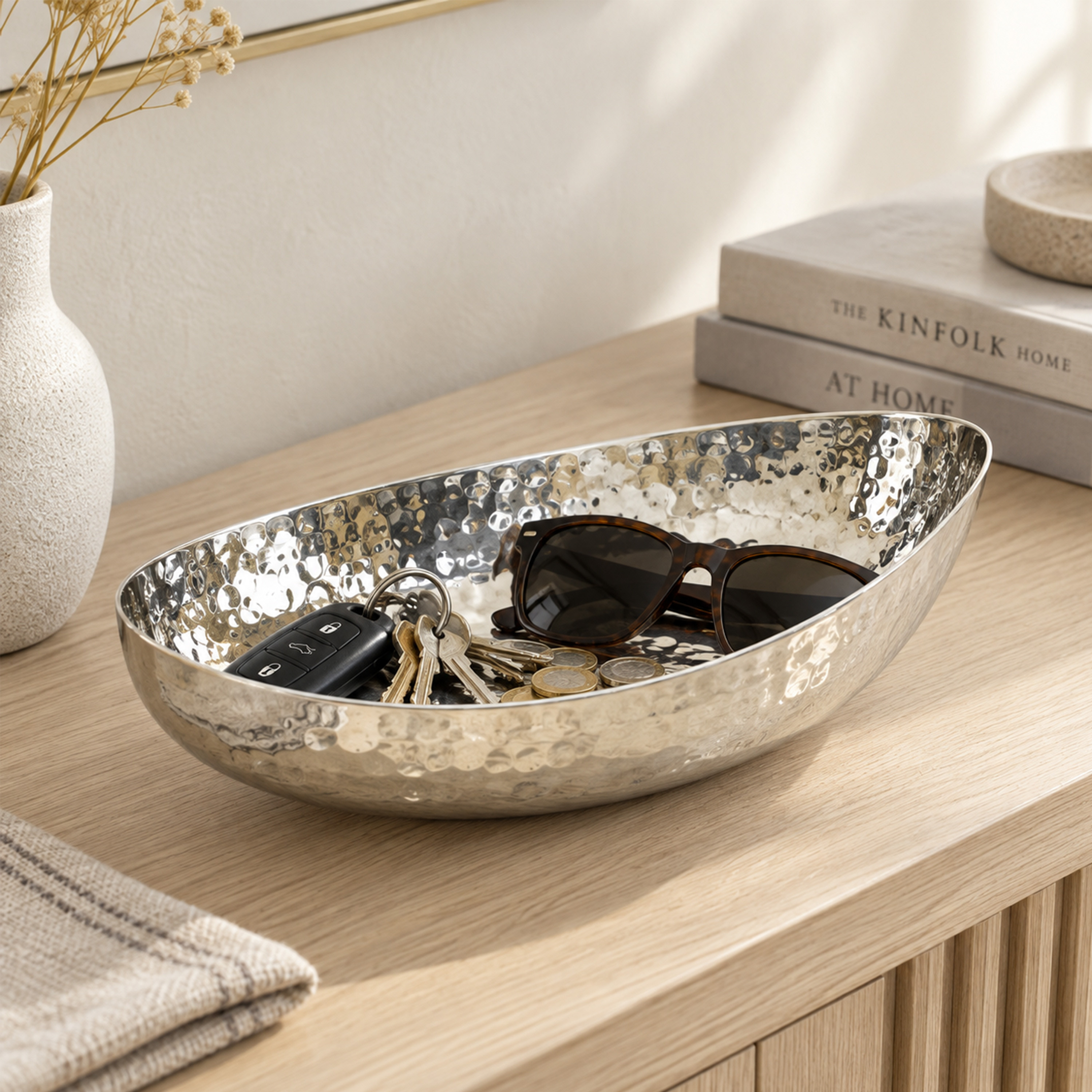 Crafted By Lifestyle Hand-Hammered Steel Serving Bowl - 25X25.5 Cm-household-dining-dinnerware-bowls-image-5