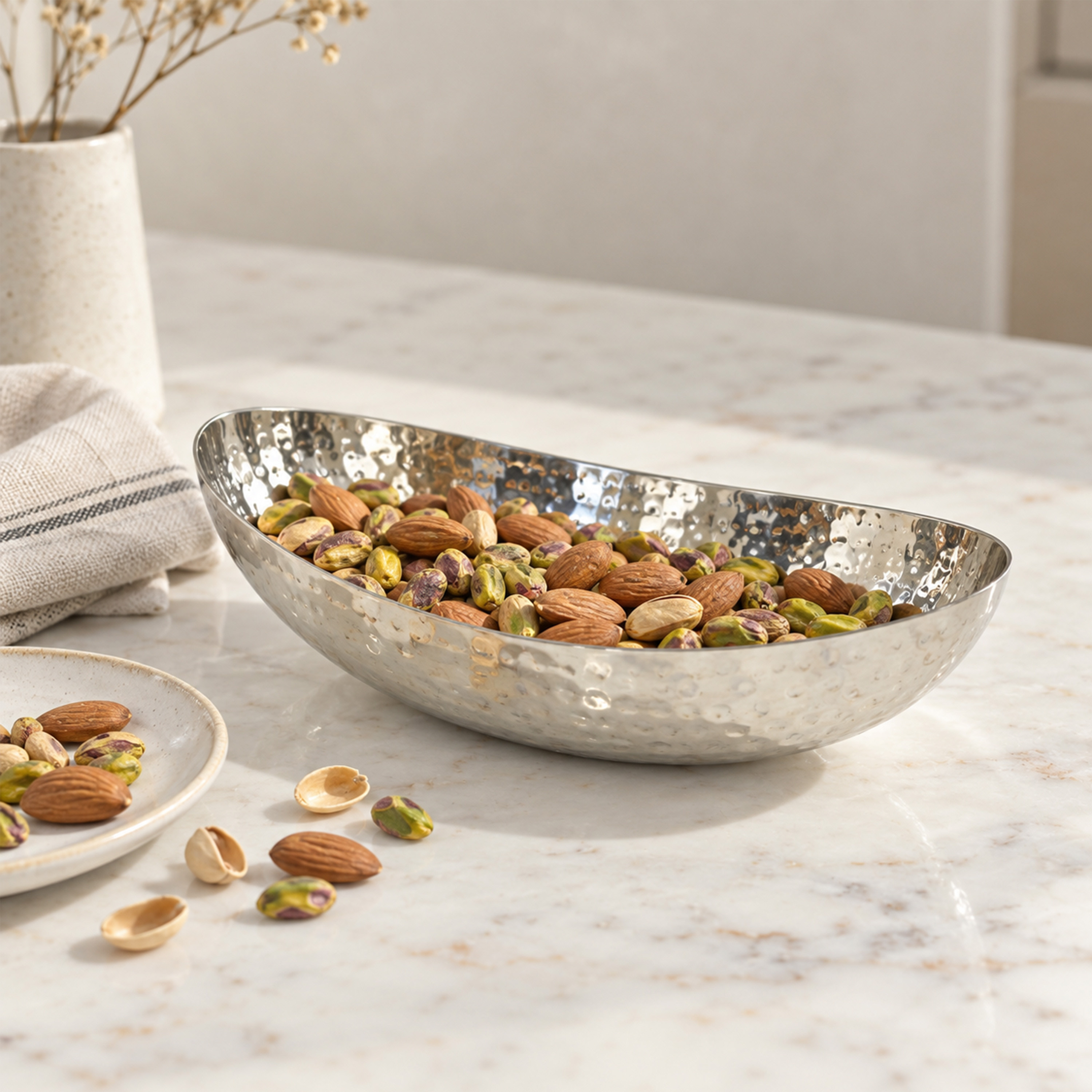 Crafted By Lifestyle Hand-Hammered Steel Serving Bowl - 20.5 Cm-household-dining-dinnerware-bowls-image-3