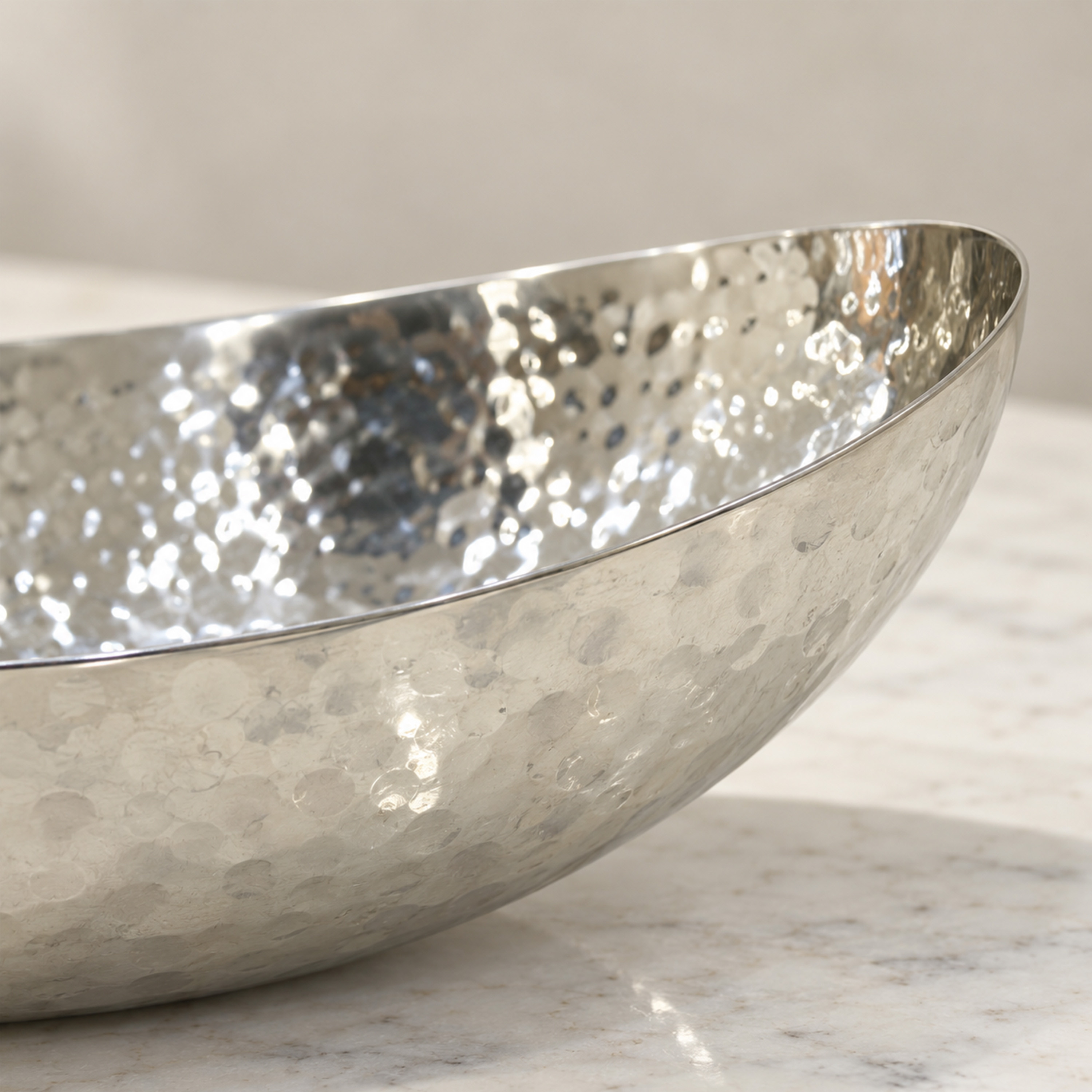 Crafted By Lifestyle Hand-Hammered Steel Serving Bowl - 20.5 Cm-household-dining-dinnerware-bowls-image-4