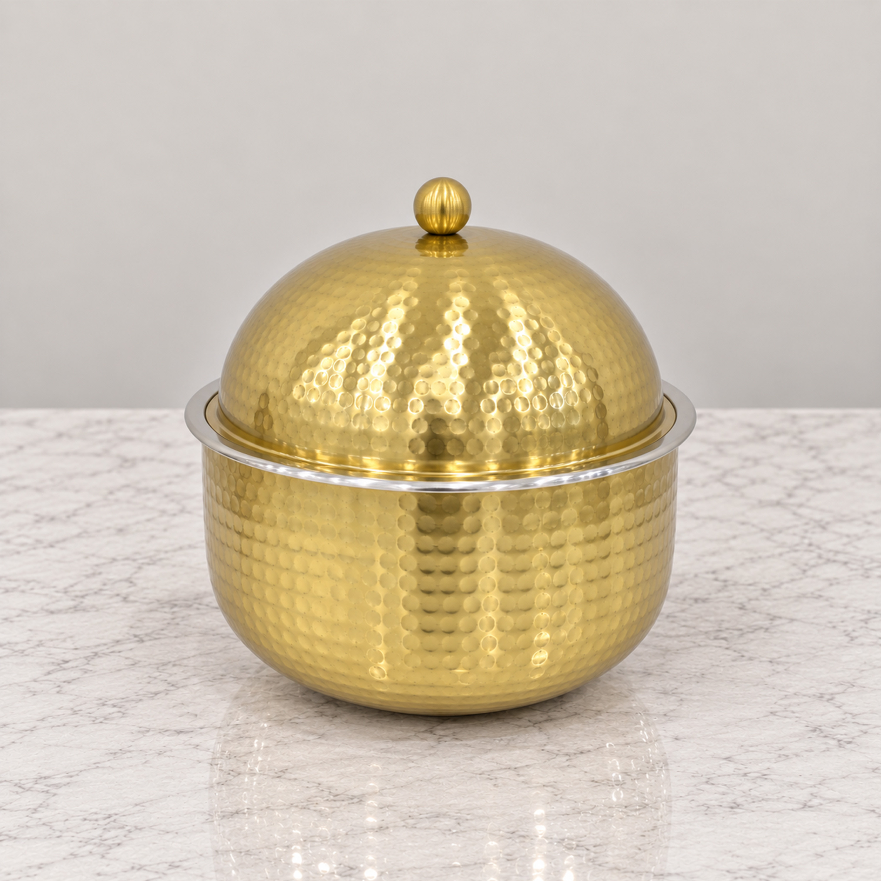 Crafted By Lifestyle Classic Steel Serving Pot With Lid - 4 Ltr-household-dining-serveware-foodwarmersandcasseroles-image-1