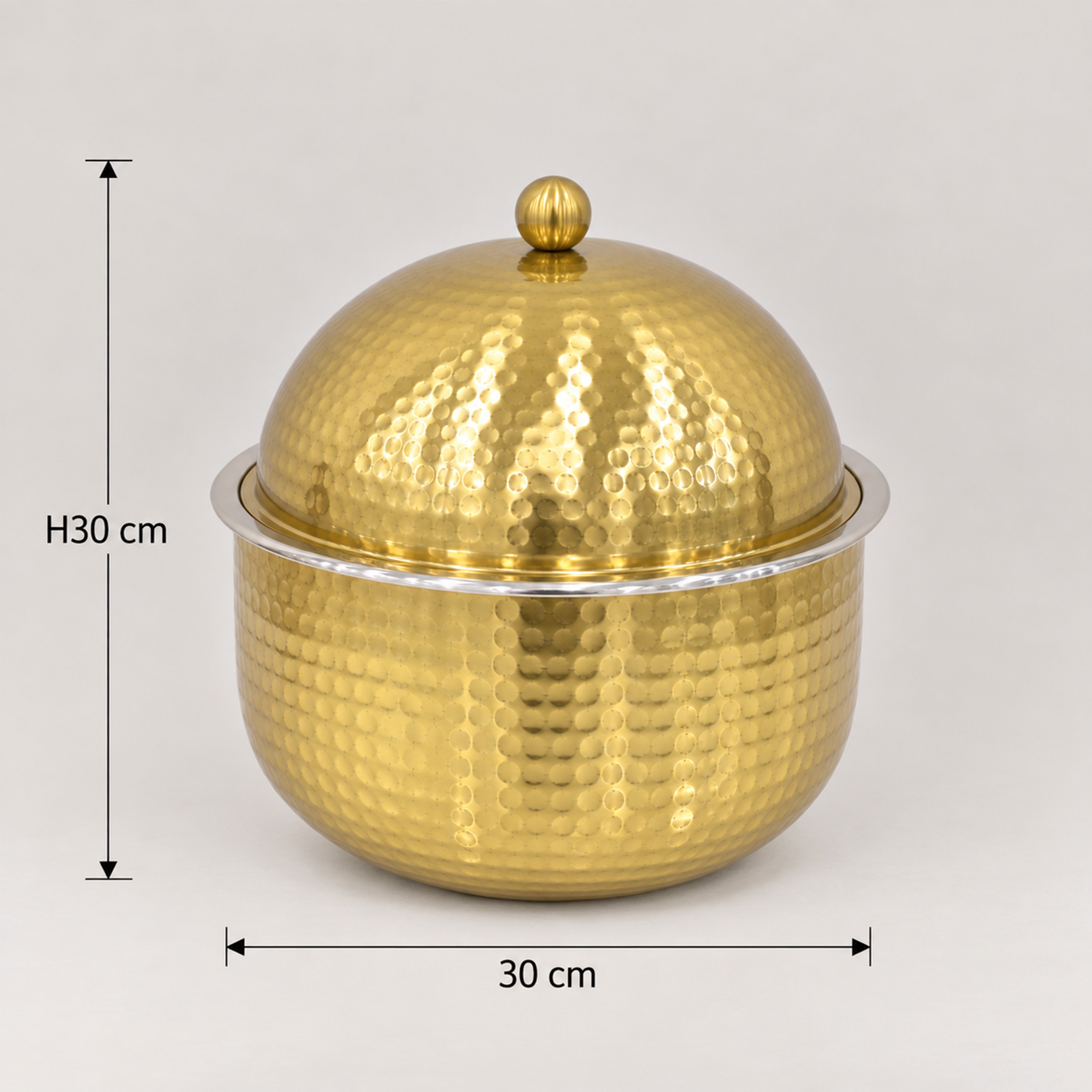 Crafted By Lifestyle Classic Steel Serving Pot With Lid - 4 Ltr-household-dining-serveware-foodwarmersandcasseroles-image-2