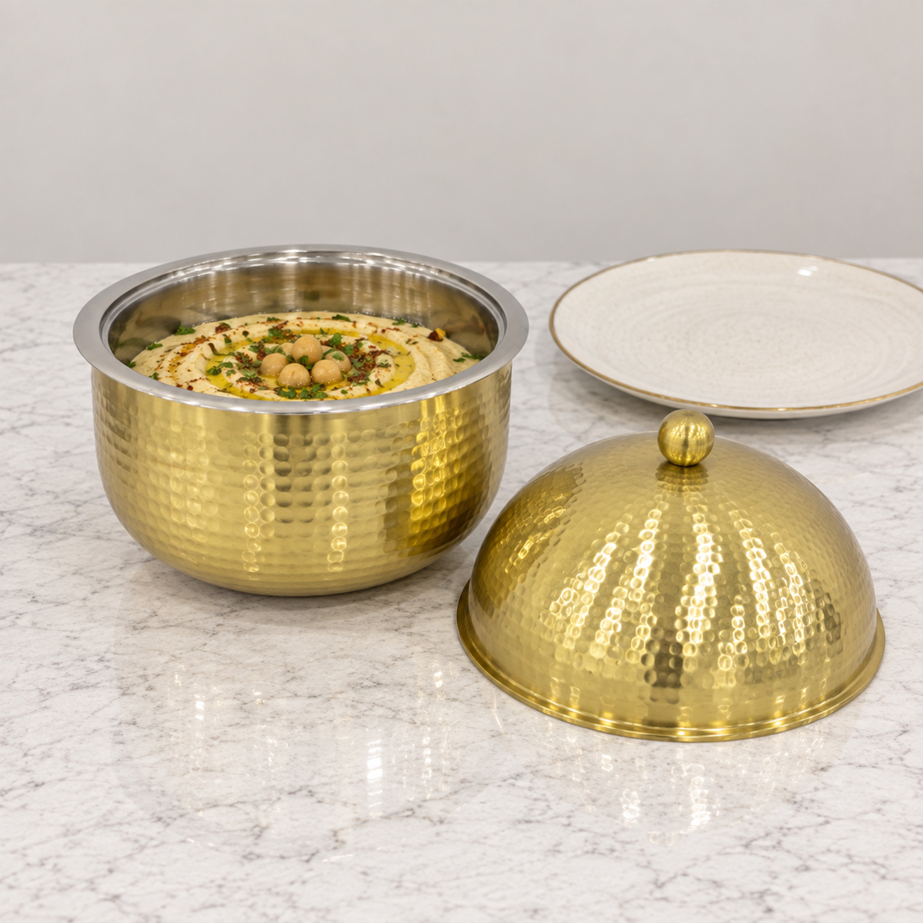 Crafted By Lifestyle Classic Steel Serving Pot With Lid - 4 Ltr-household-dining-serveware-foodwarmersandcasseroles-image-3