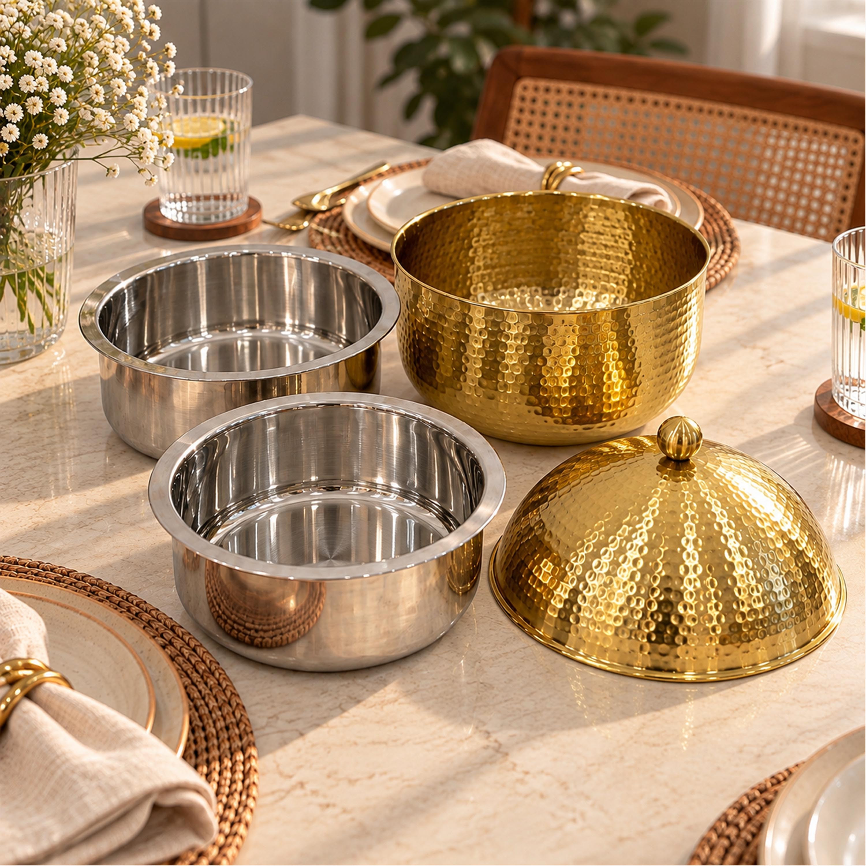 Crafted By Lifestyle Classic Steel Serving Pot With Lid - 5 Ltr-household-dining-serveware-foodwarmersandcasseroles-image-5