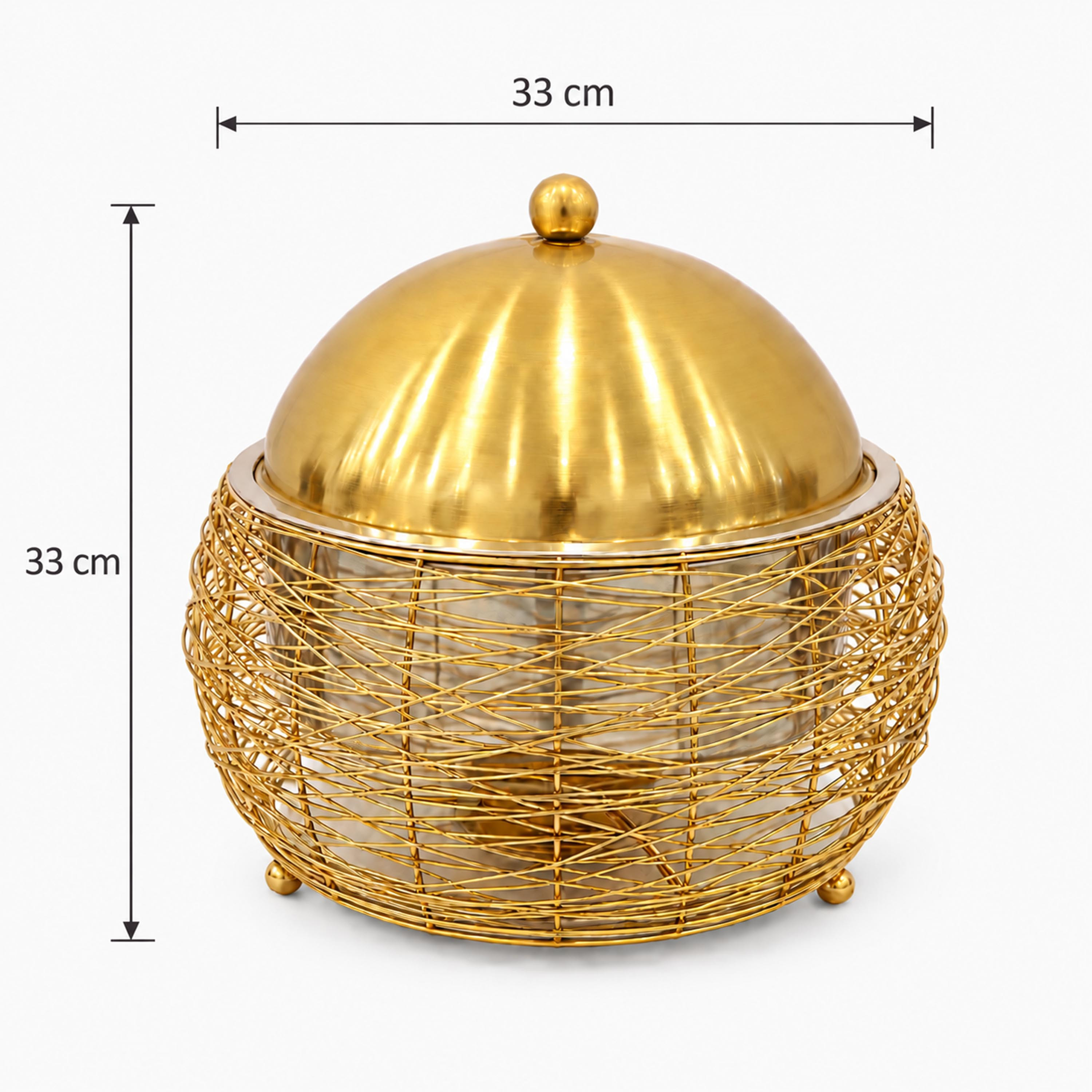 Crafted By Lifestyle Premium Steel Serving Pot With Lid - 5 Ltr-household-dining-serveware-foodwarmersandcasseroles-image-2