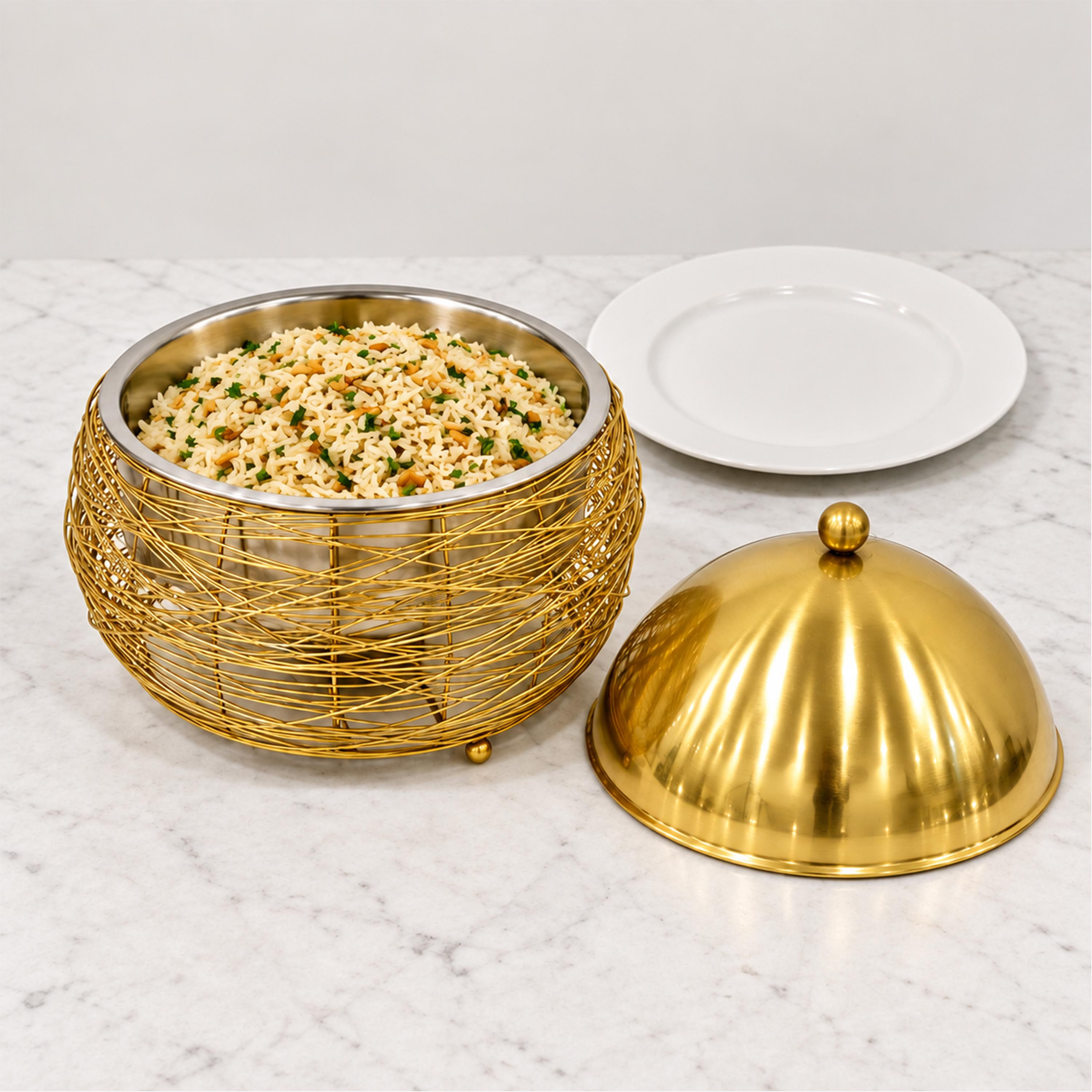 Crafted By Lifestyle Premium Steel Serving Pot With Lid - 5 Ltr-household-dining-serveware-foodwarmersandcasseroles-image-3