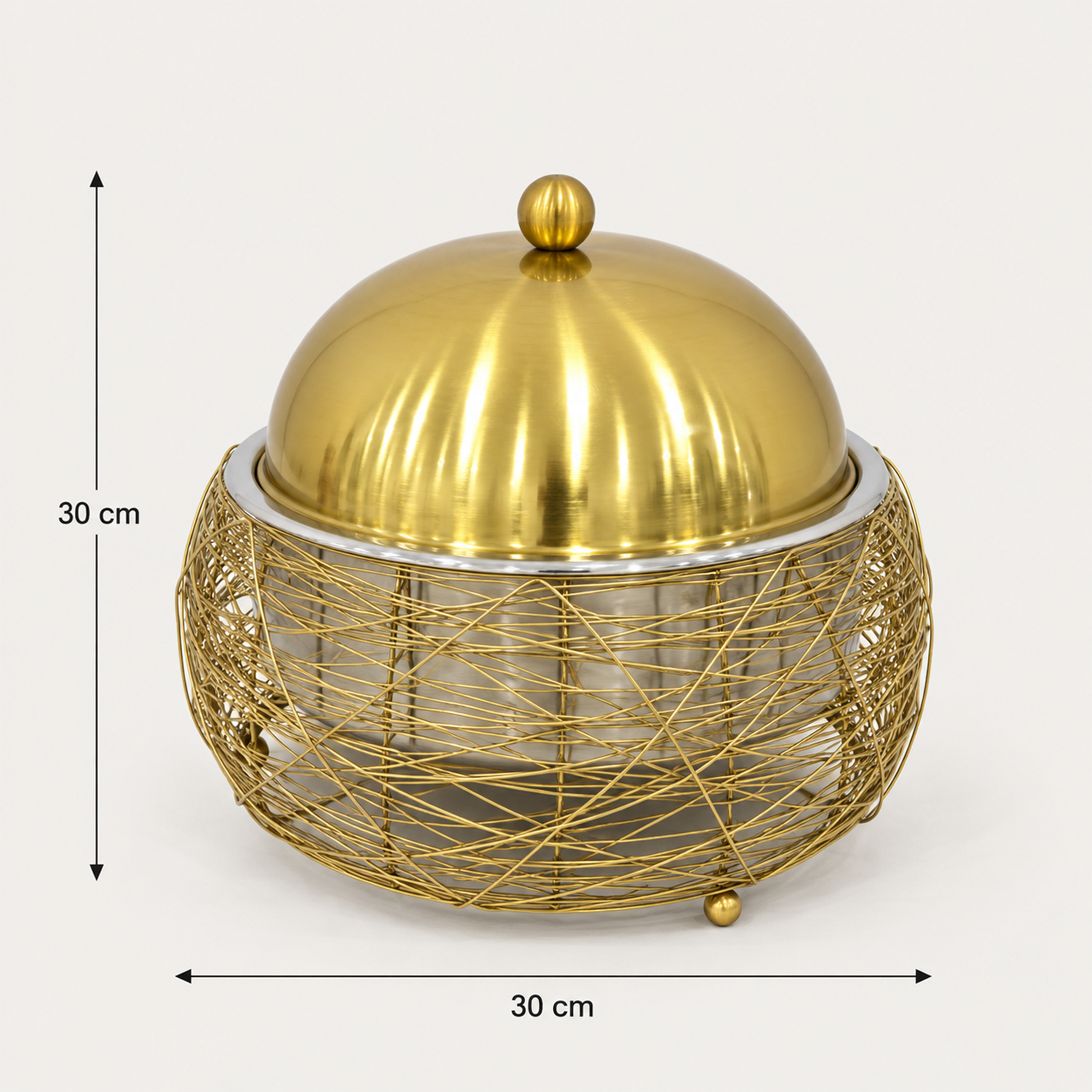 Crafted By Lifestyle Ornate Steel Serving Pot With Lid - 4 Ltr-household-dining-serveware-foodwarmersandcasseroles-image-2