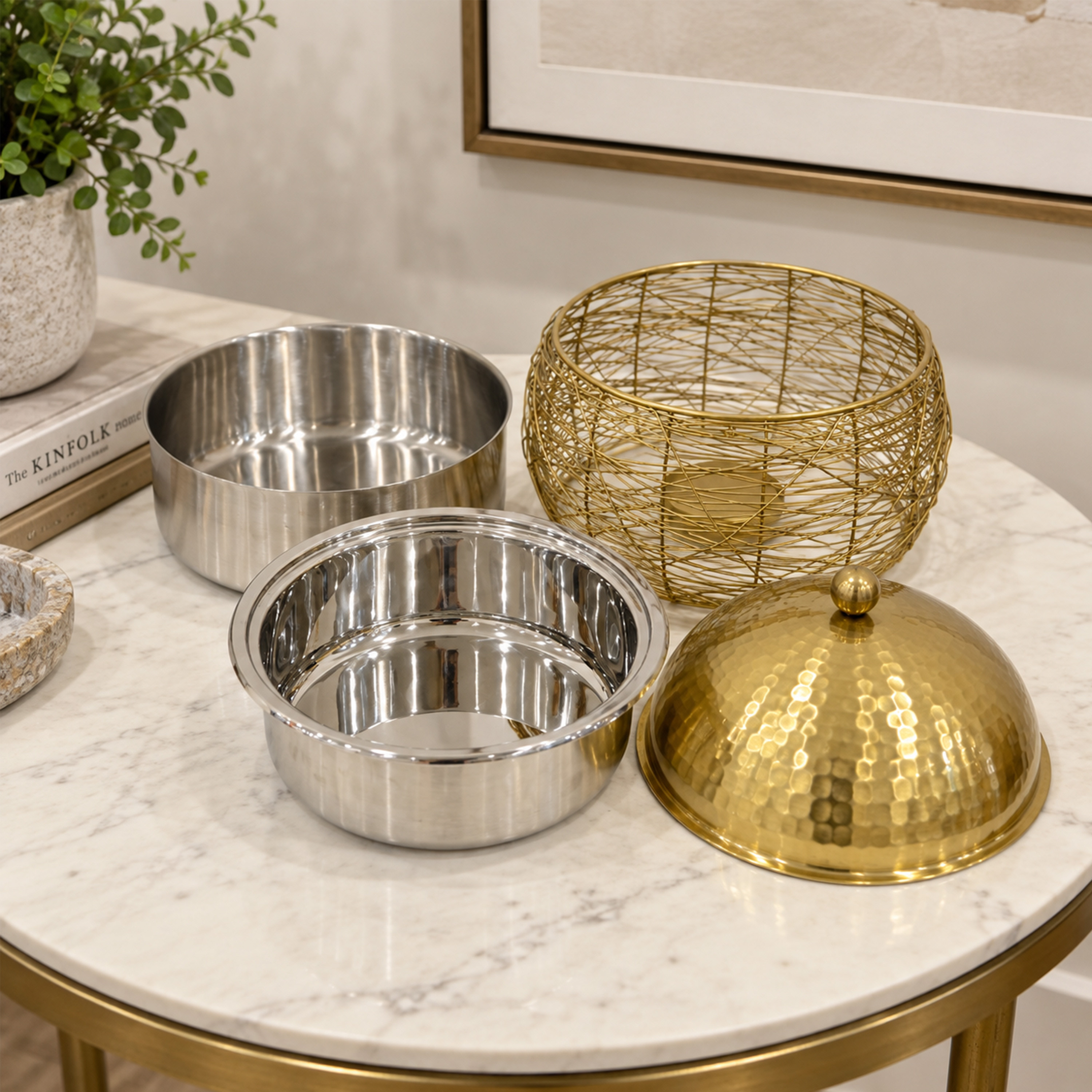 Crafted By Lifestyle Ornate Steel Serving Pot With Lid - 4 Ltr-household-dining-serveware-foodwarmersandcasseroles-image-5