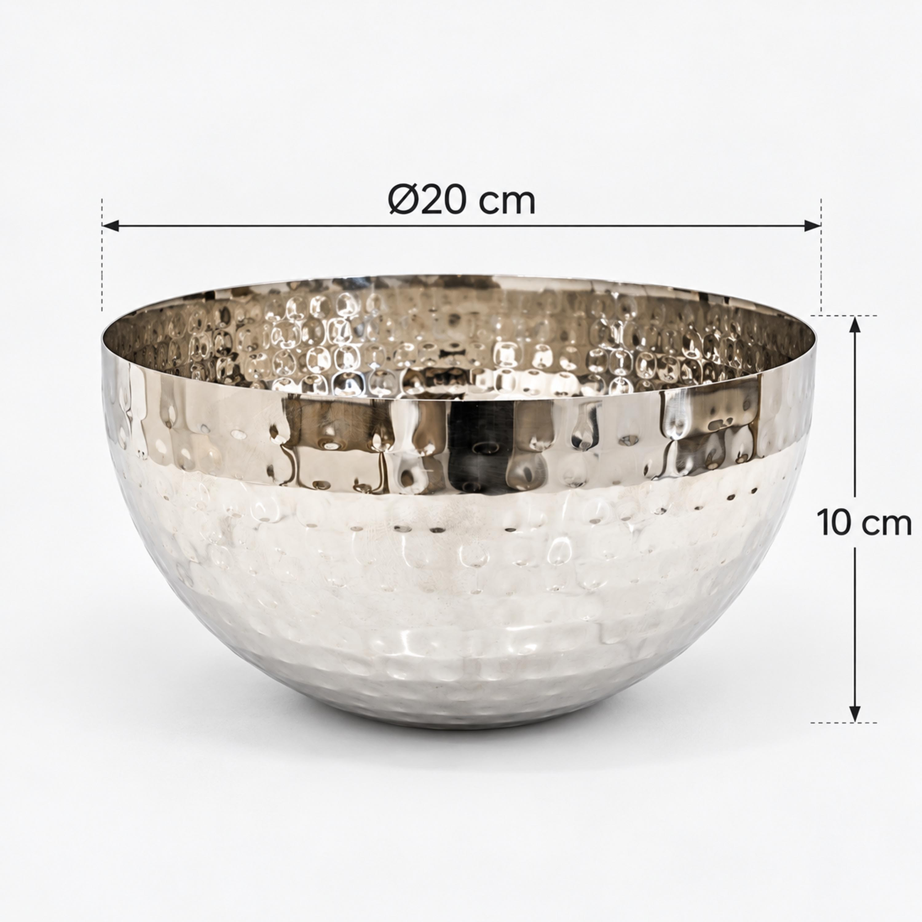 بملمس بارز وعاء تقديم من الستانلس ستيل مطروق يدويًا - 20 سم-household-dining-dinnerware-bowls-image-2