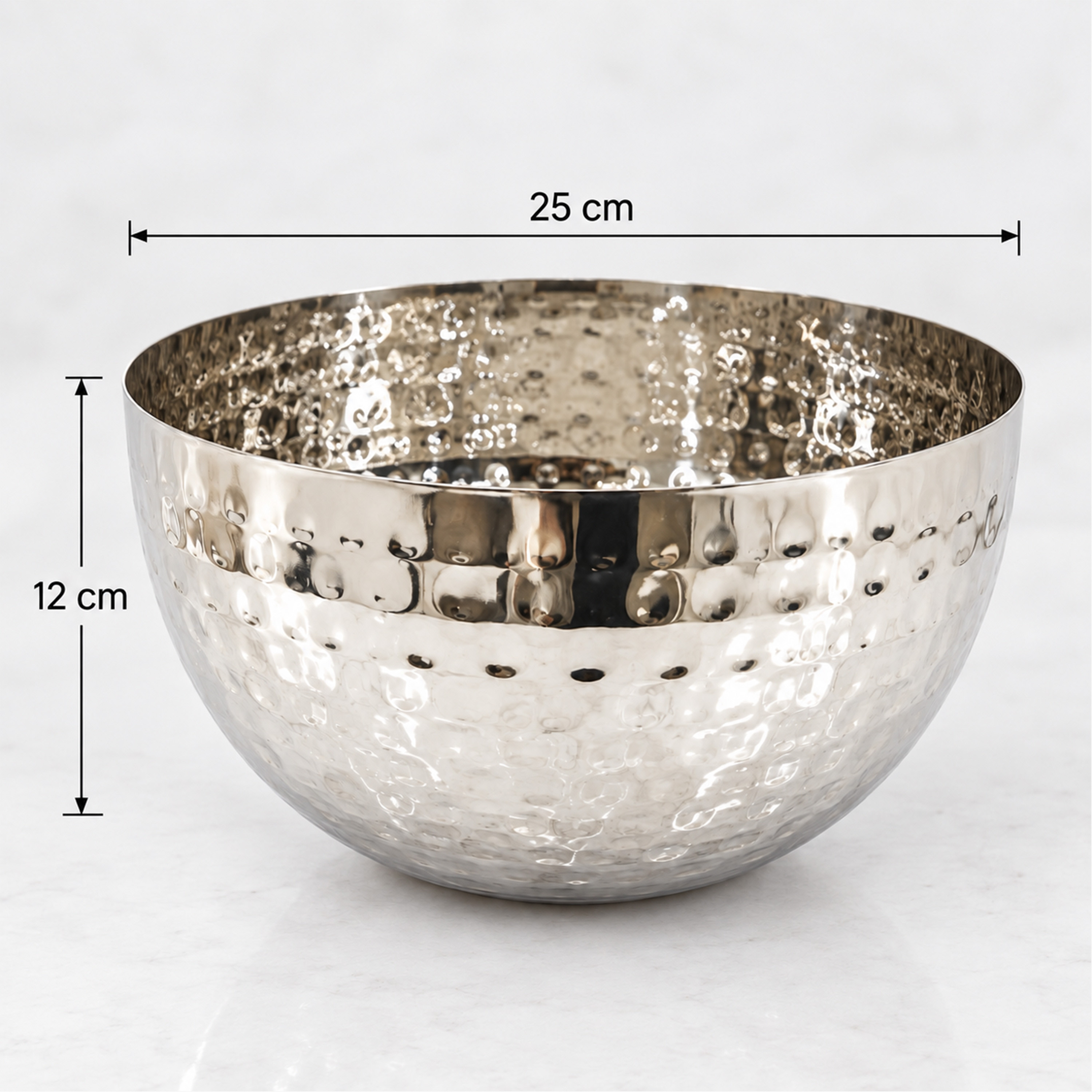 وعاء تقديم من الستانلس ستيل مطروق يدويًا - 25 سم-household-dining-dinnerware-bowls-image-2