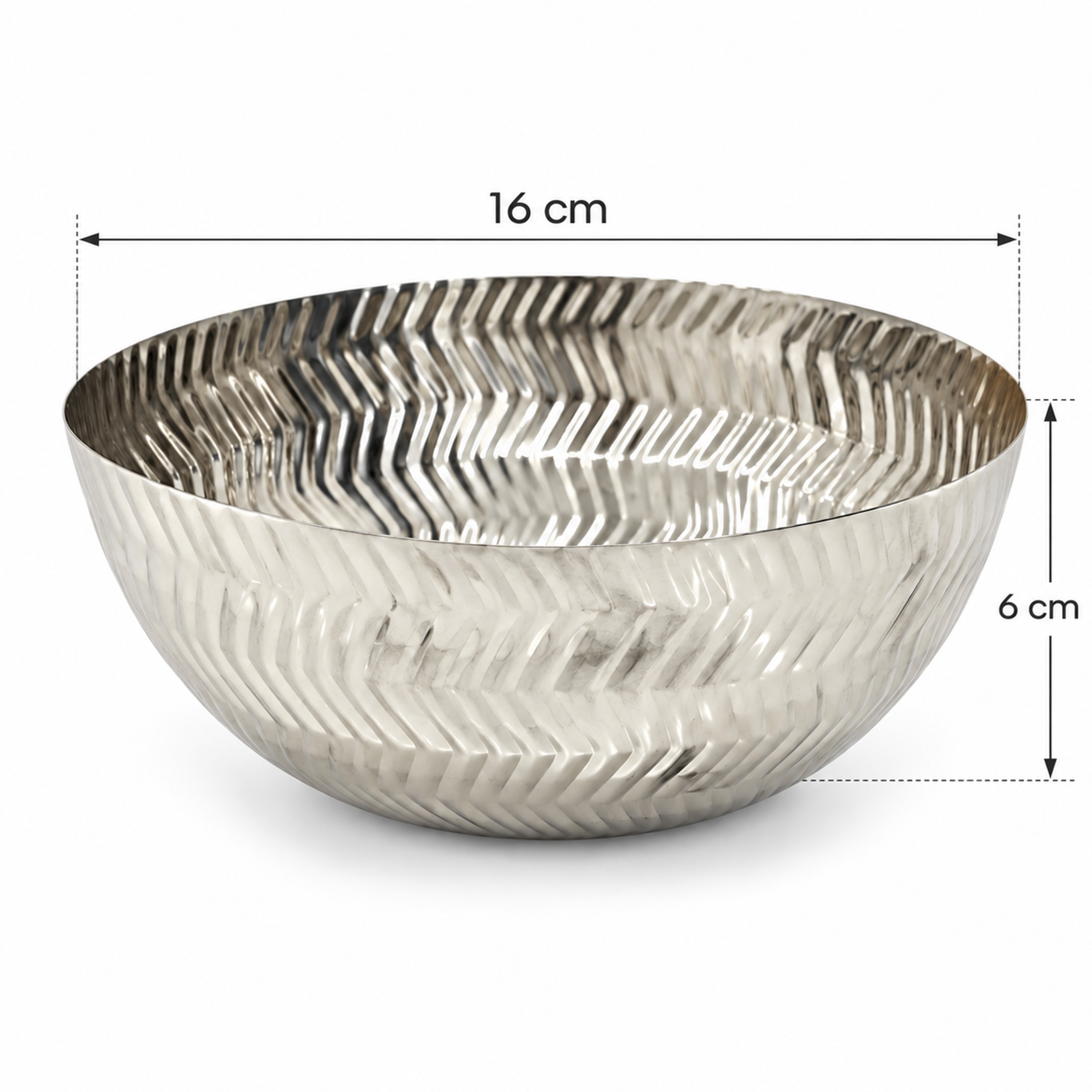 Crafted By Lifestyle Embossed Steel Serving Bowl - 16 Cm-household-dining-dinnerware-bowls-image-2