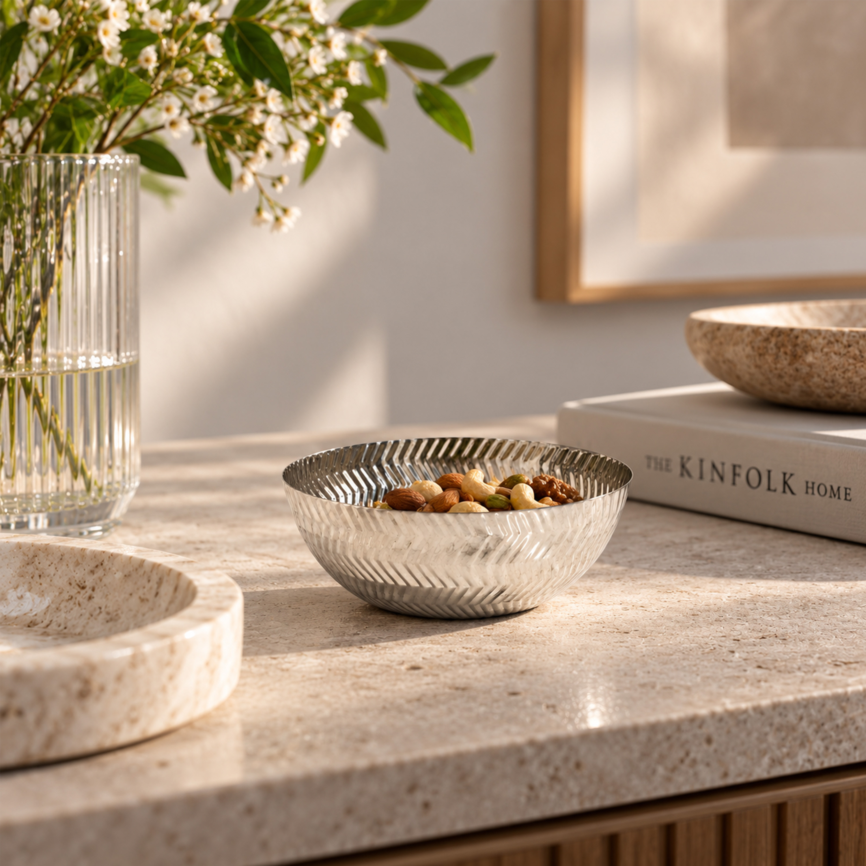 وعاء تقديم من الفولاذ المنقوش من إنتاج شركة لايف ستايل - 16 سم-household-dining-dinnerware-bowls-image-5