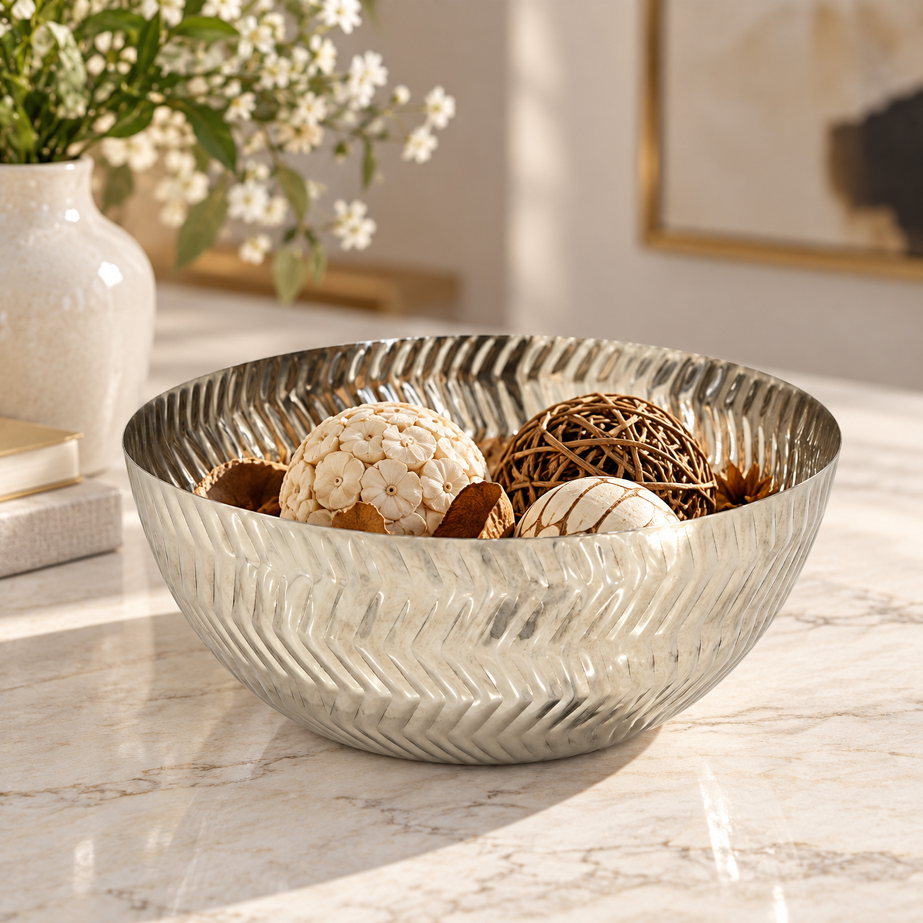 وعاء تقديم من الفولاذ المنقوش من كرافتد باي لايف ستايل - 20 سم-household-dining-dinnerware-bowls-image-3