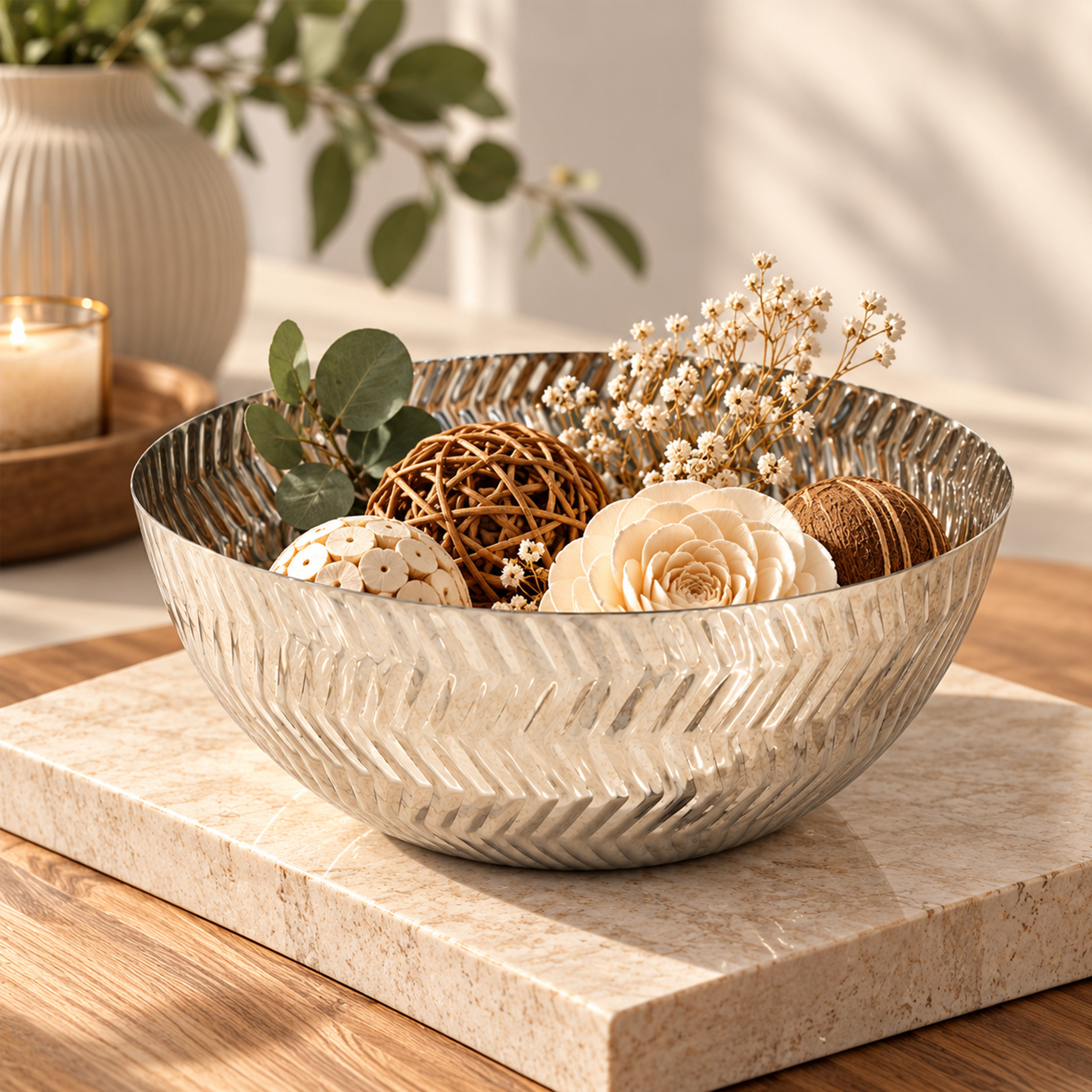 وعاء تقديم من الفولاذ المنقوش من كرافتد باي لايف ستايل - 20 سم-household-dining-dinnerware-bowls-image-5