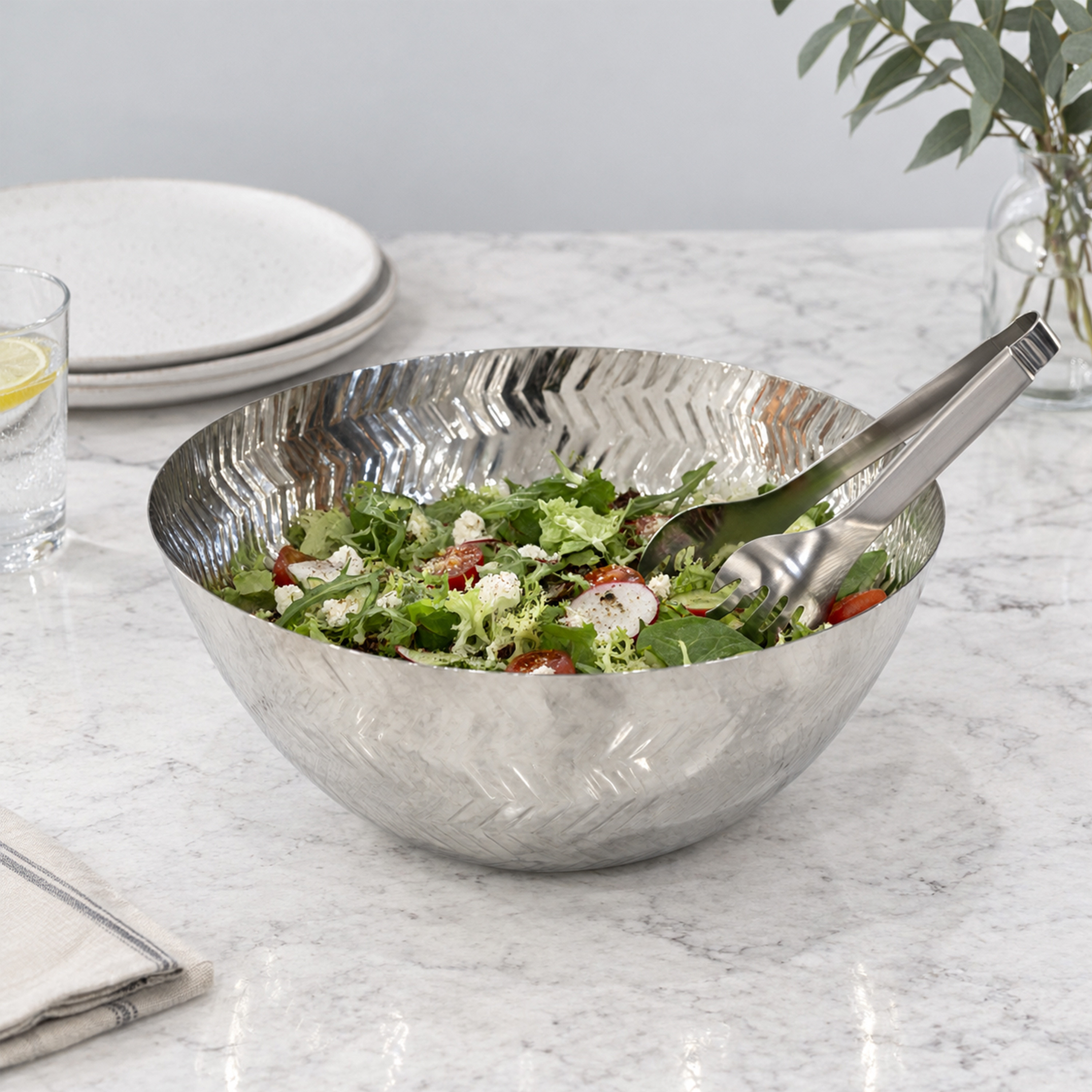 Crafted By Lifestyle Steel Serving Bowl-household-dining-dinnerware-bowls-image-3