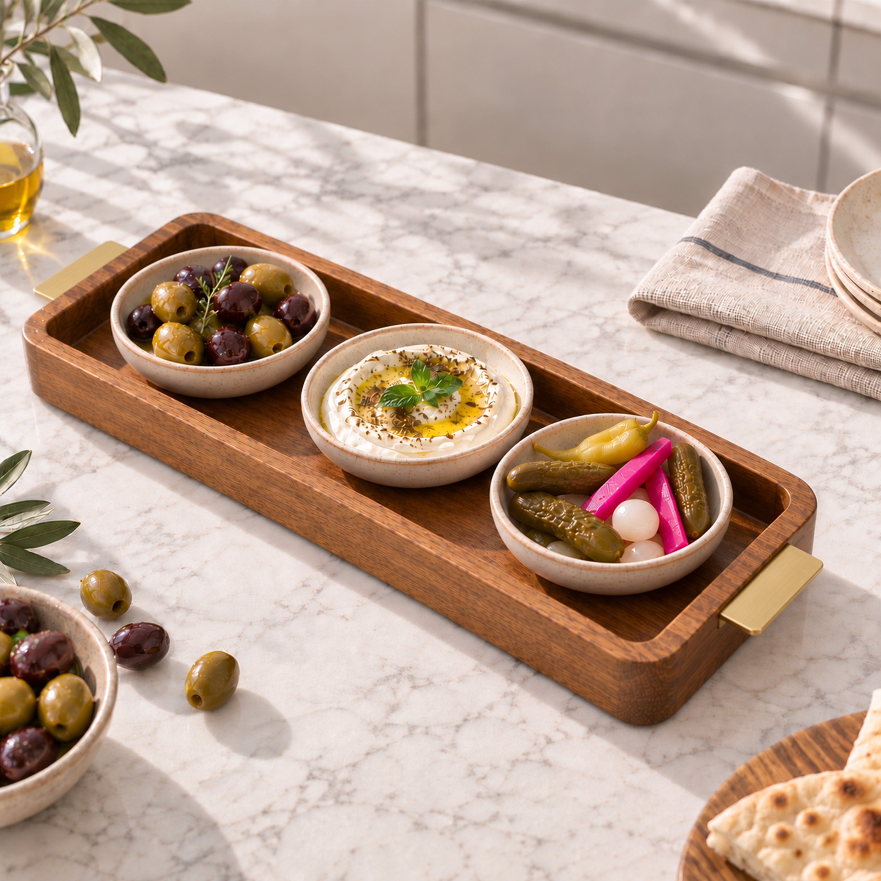 Crafted By Lifestyle Mango Wood Serving Tray With Metal Handle-household-dining-serveware-servingtrays-image-4