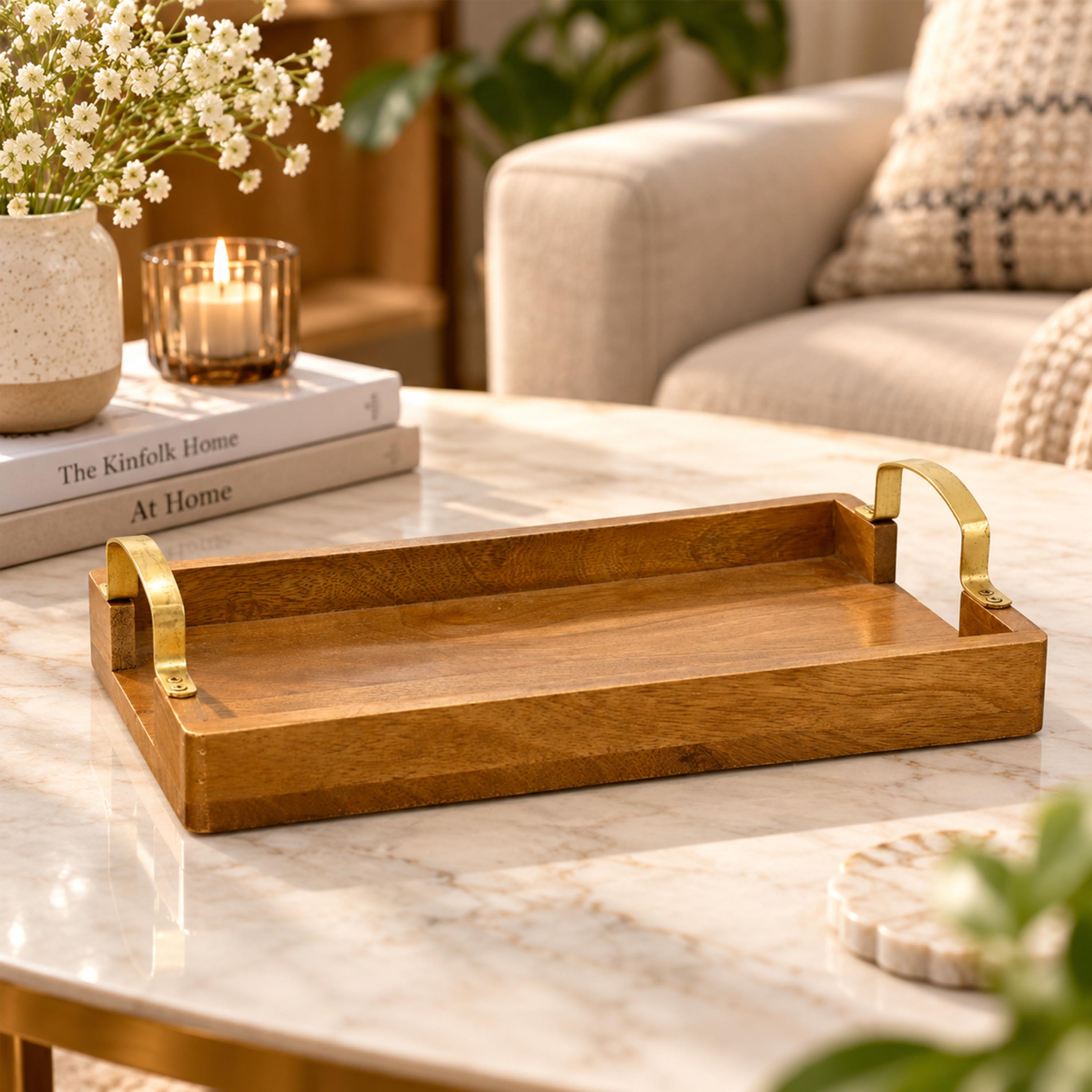 Crafted By Lifestyle Mango Wood Serving Tray With Metal Handles-household-dining-serveware-servingtrays-image-5