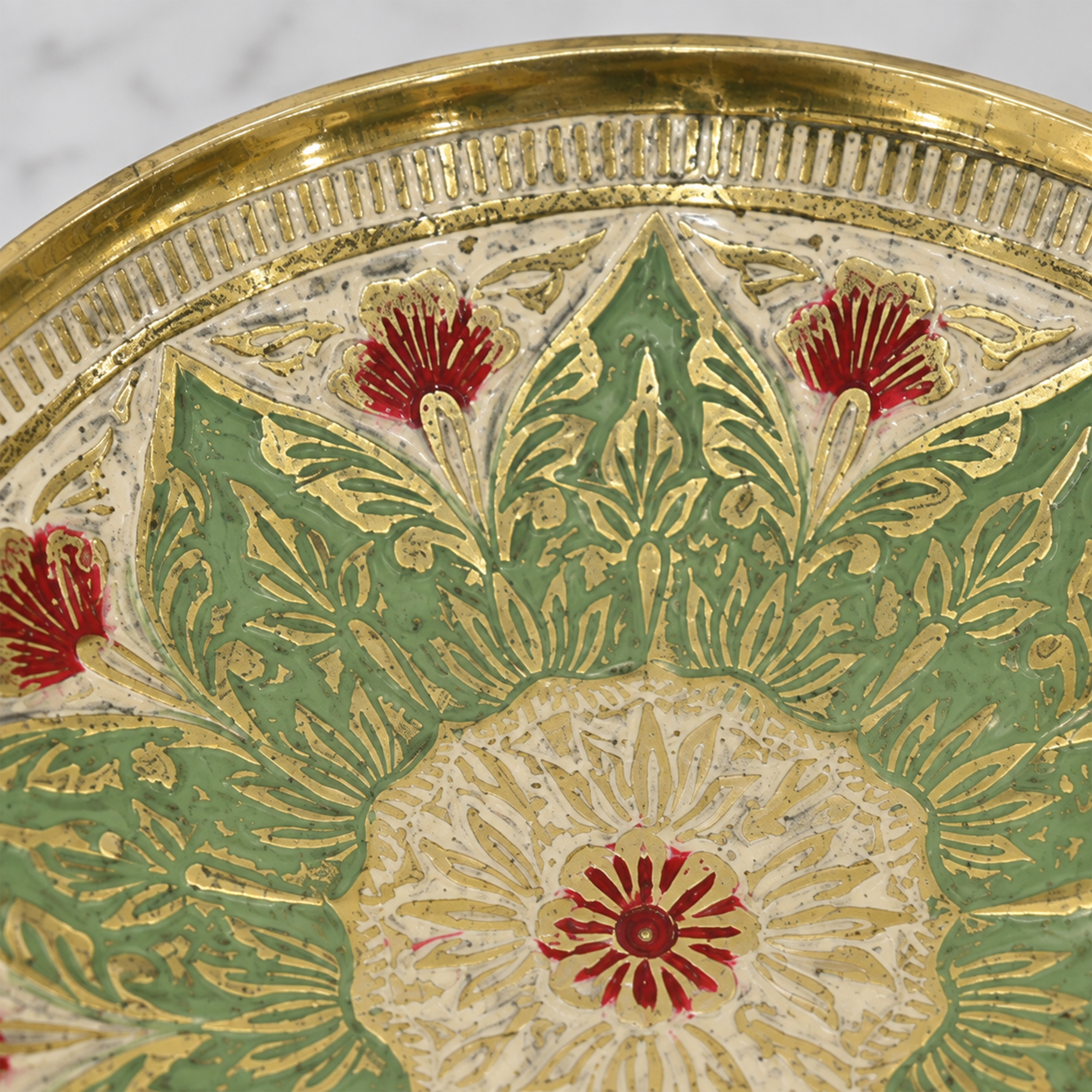 Crafted By Lifestyle Brass Hand-Painted Serving Dish-household-dining-serveware-servingplatters-image-4