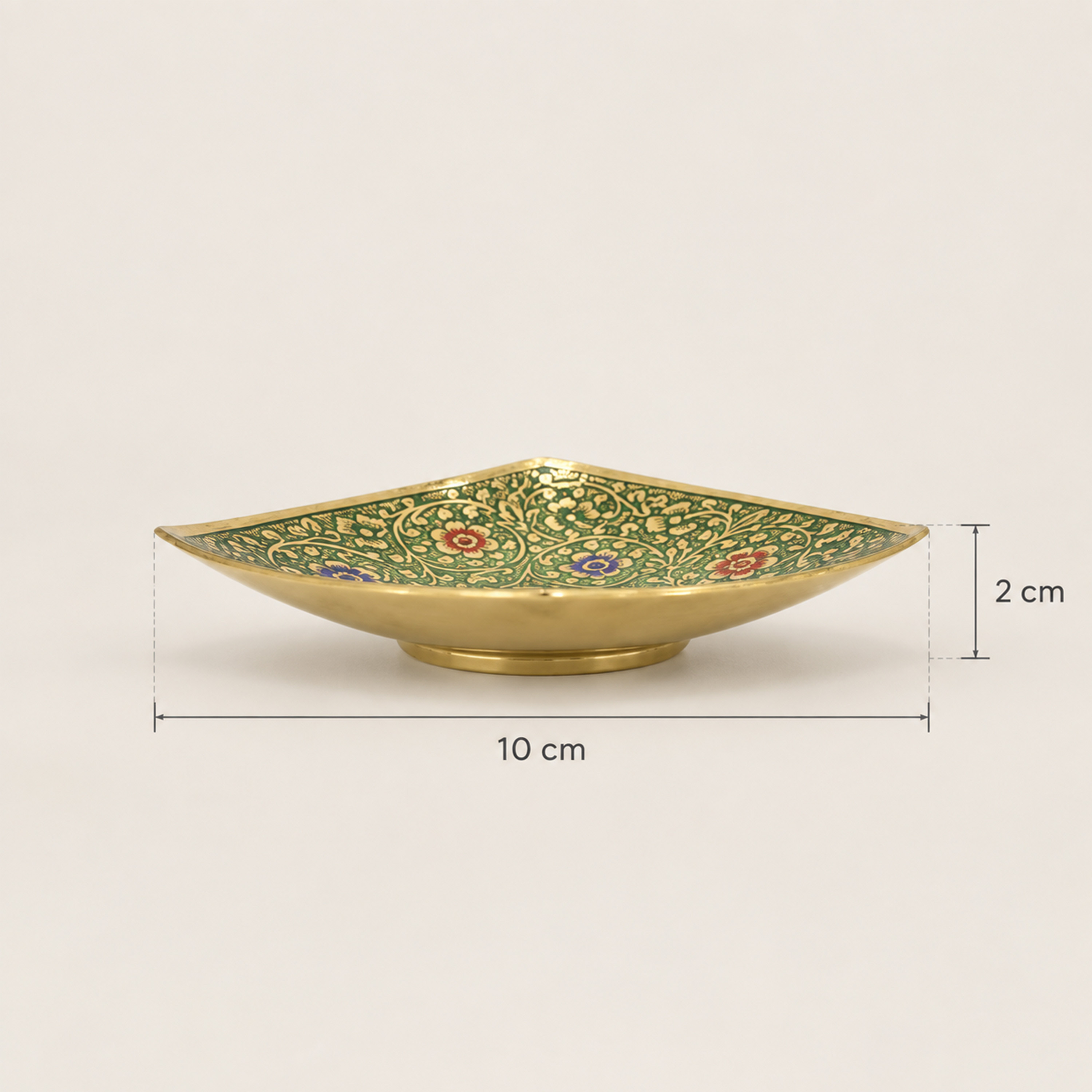 Crafted By Lifestyle Brass Hand-Painted Boat-Shaped Dish-household-dining-serveware-servingplatters-image-2
