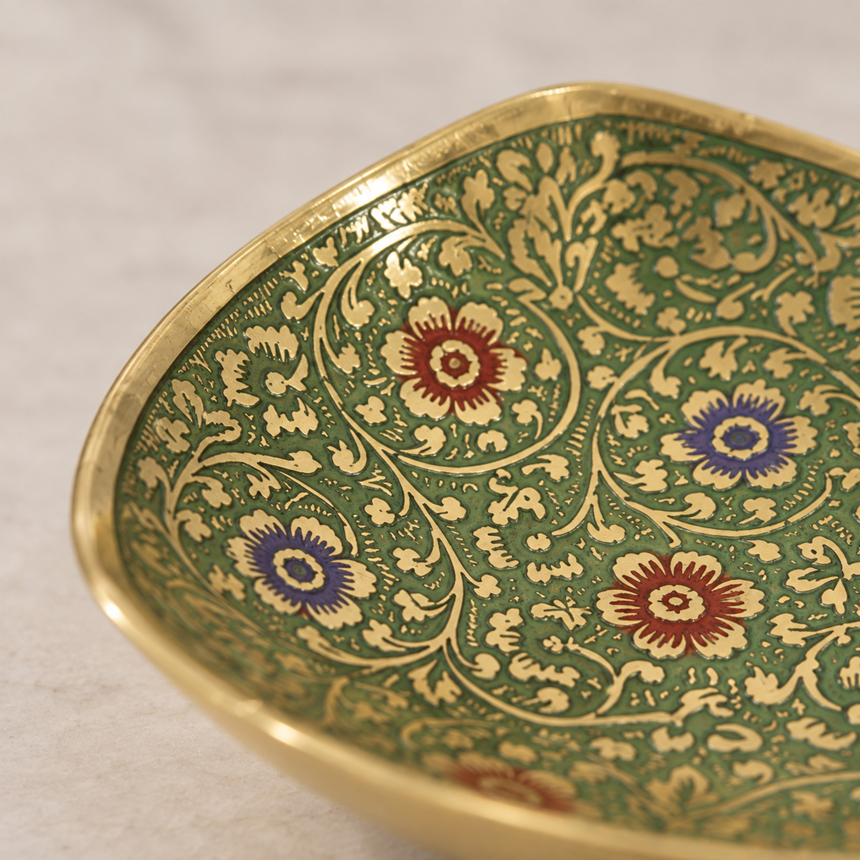 Crafted By Lifestyle Brass Hand-Painted Boat-Shaped Dish-household-dining-serveware-servingplatters-image-4