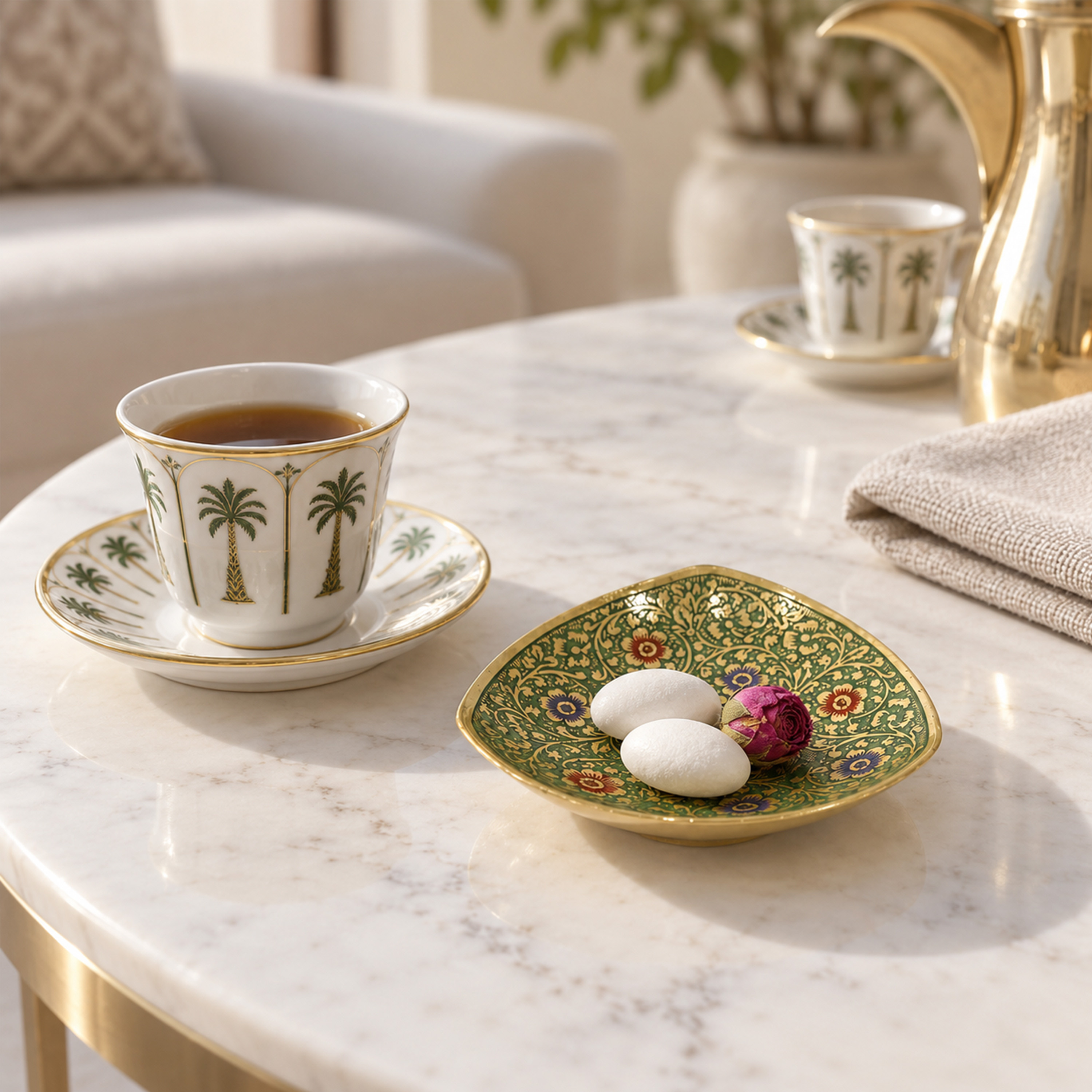 Crafted By Lifestyle Brass Hand-Painted Boat-Shaped Dish-household-dining-serveware-servingplatters-image-5