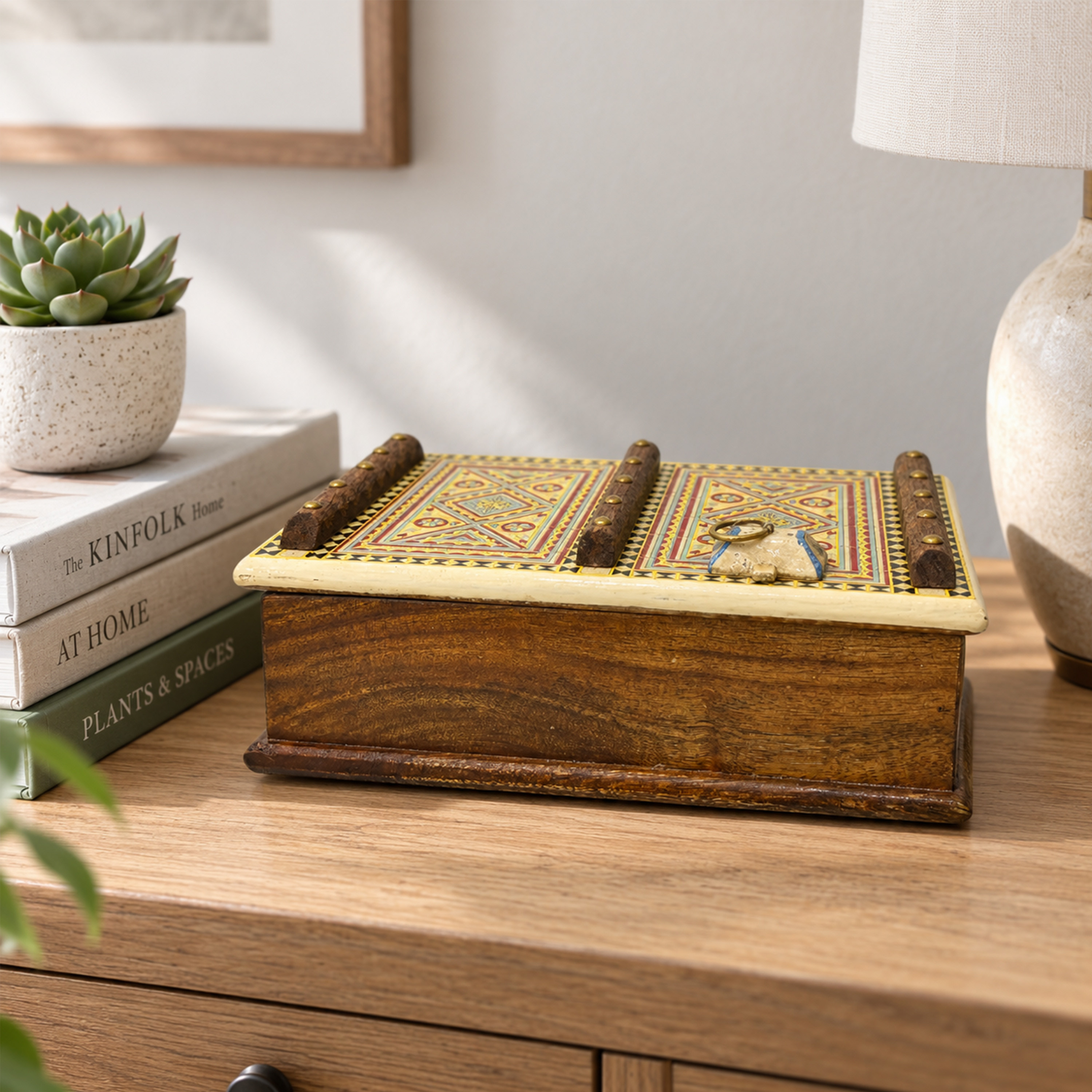 Crafted By Lifestyle Mango Wood Storage Box With Ivory Mosaic Lid-household-storage-jewelleryorganizing-jewelleryboxesandstands-image-3