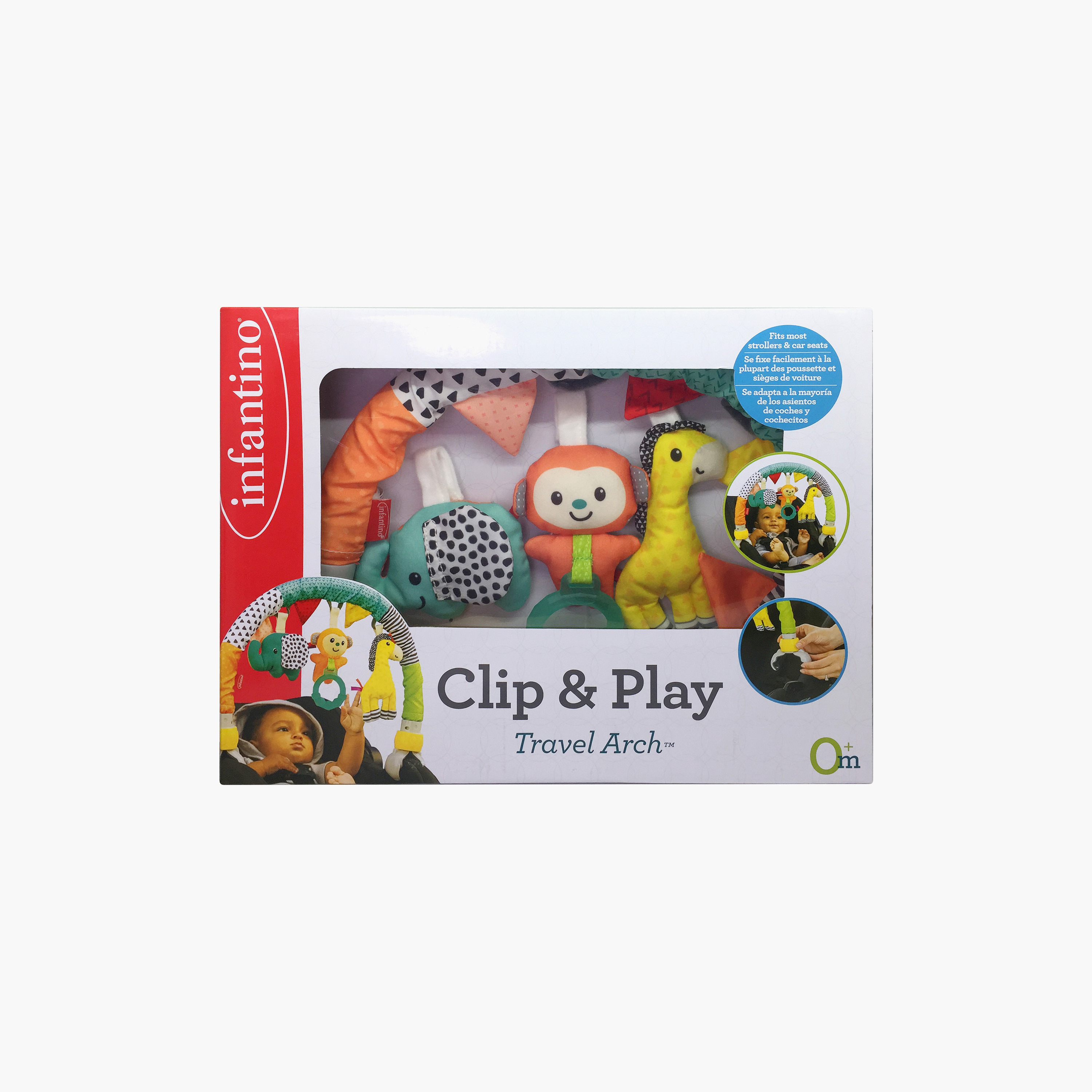 قوس ألعاب للسفر بألعاب قابلة للفصل كليب آند بلاي من إنفانتينو-toys-babyandtoddlertoys-strollertoys-image-10