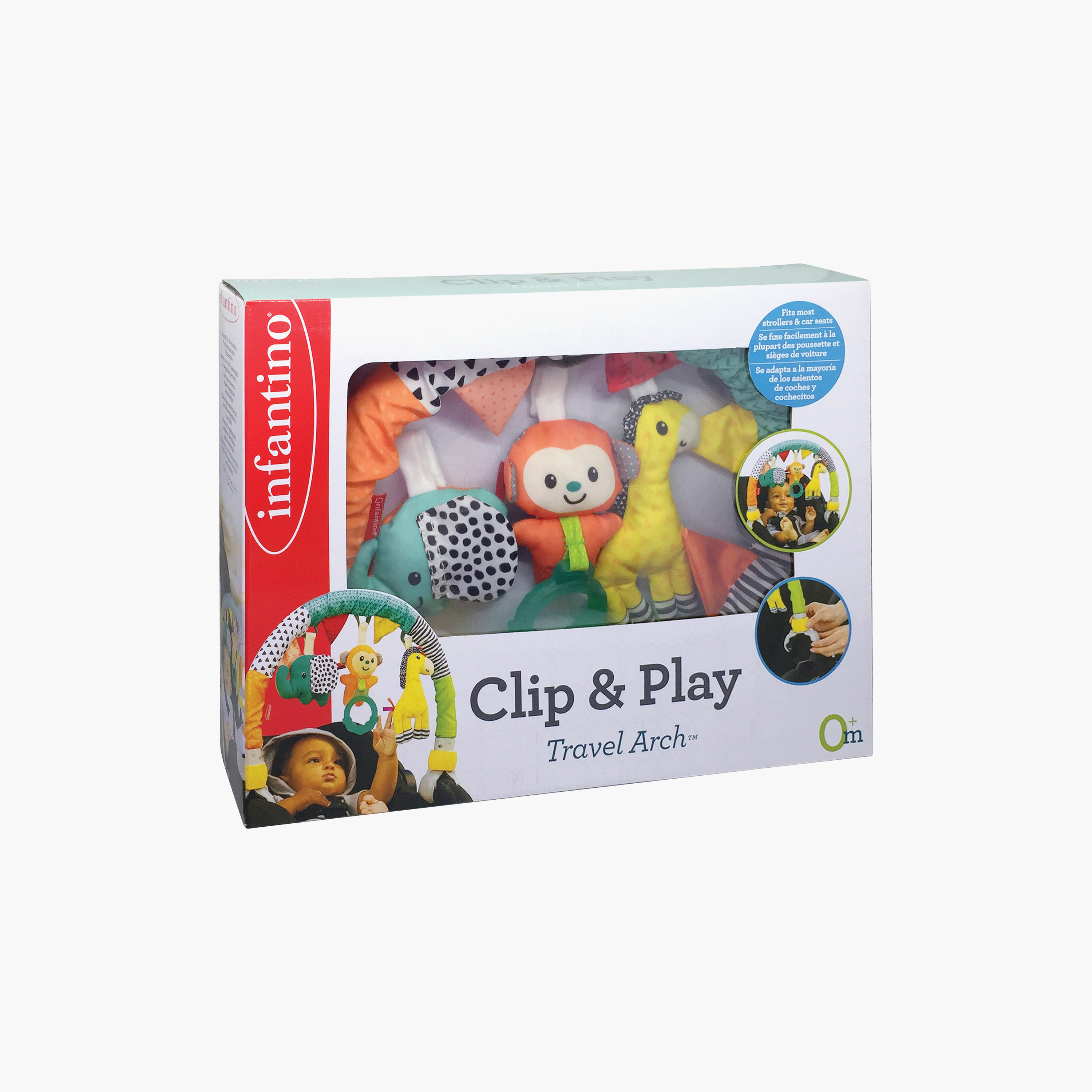 قوس ألعاب للسفر بألعاب قابلة للفصل كليب آند بلاي من إنفانتينو-toys-babyandtoddlertoys-strollertoys-image-2