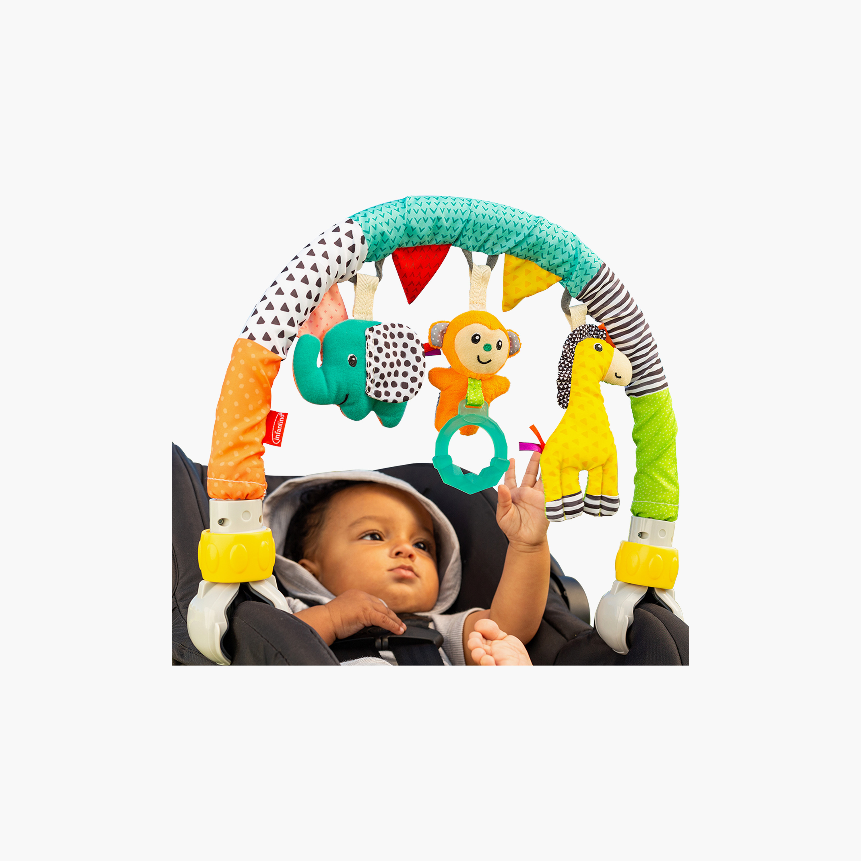 قوس ألعاب للسفر بألعاب قابلة للفصل كليب آند بلاي من إنفانتينو-toys-babyandtoddlertoys-strollertoys-image-6