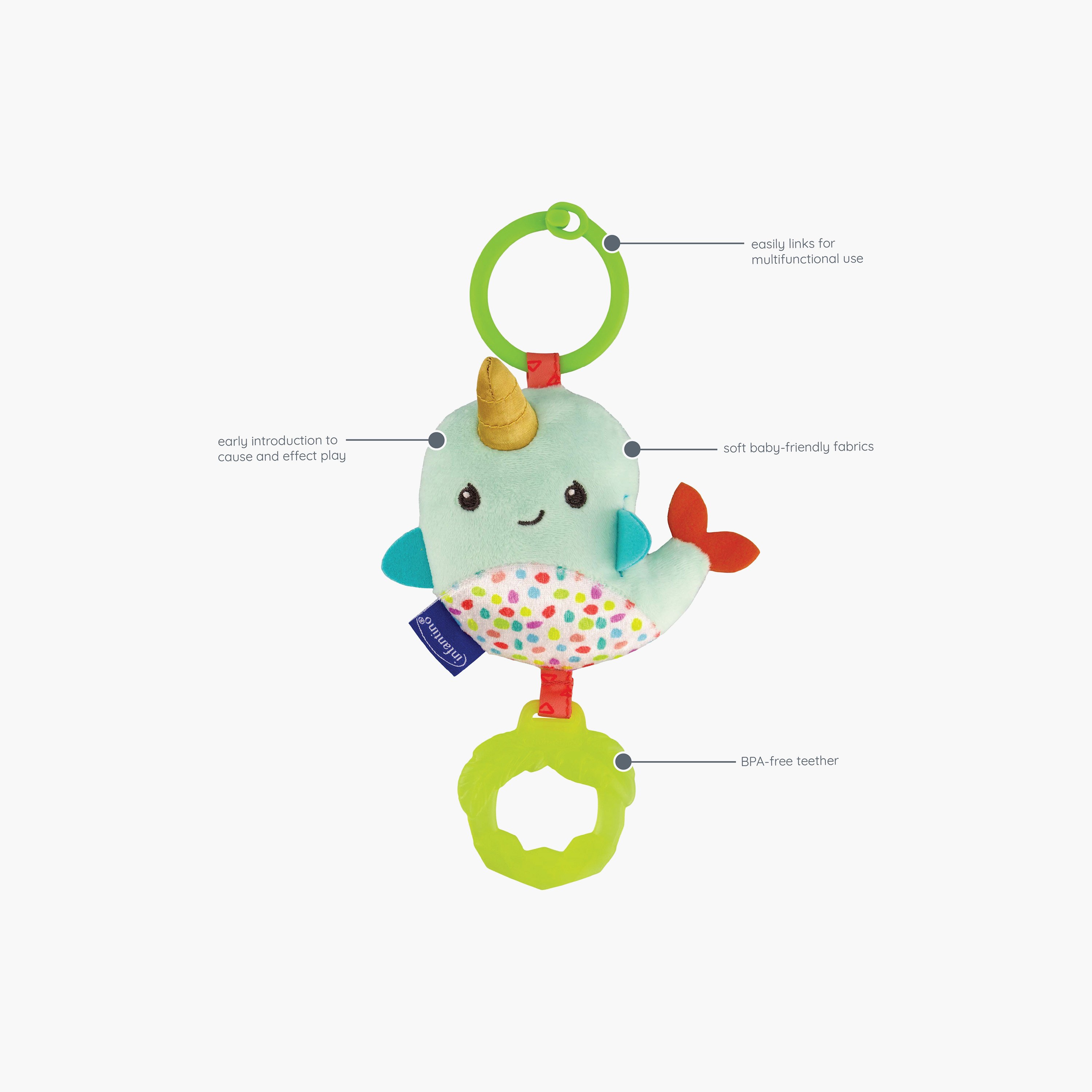 لعبة تسنين للعربة والسرير تشايم آند جو من إنفانتينو-toys-babyandtoddlertoys-cribtoys-image-2