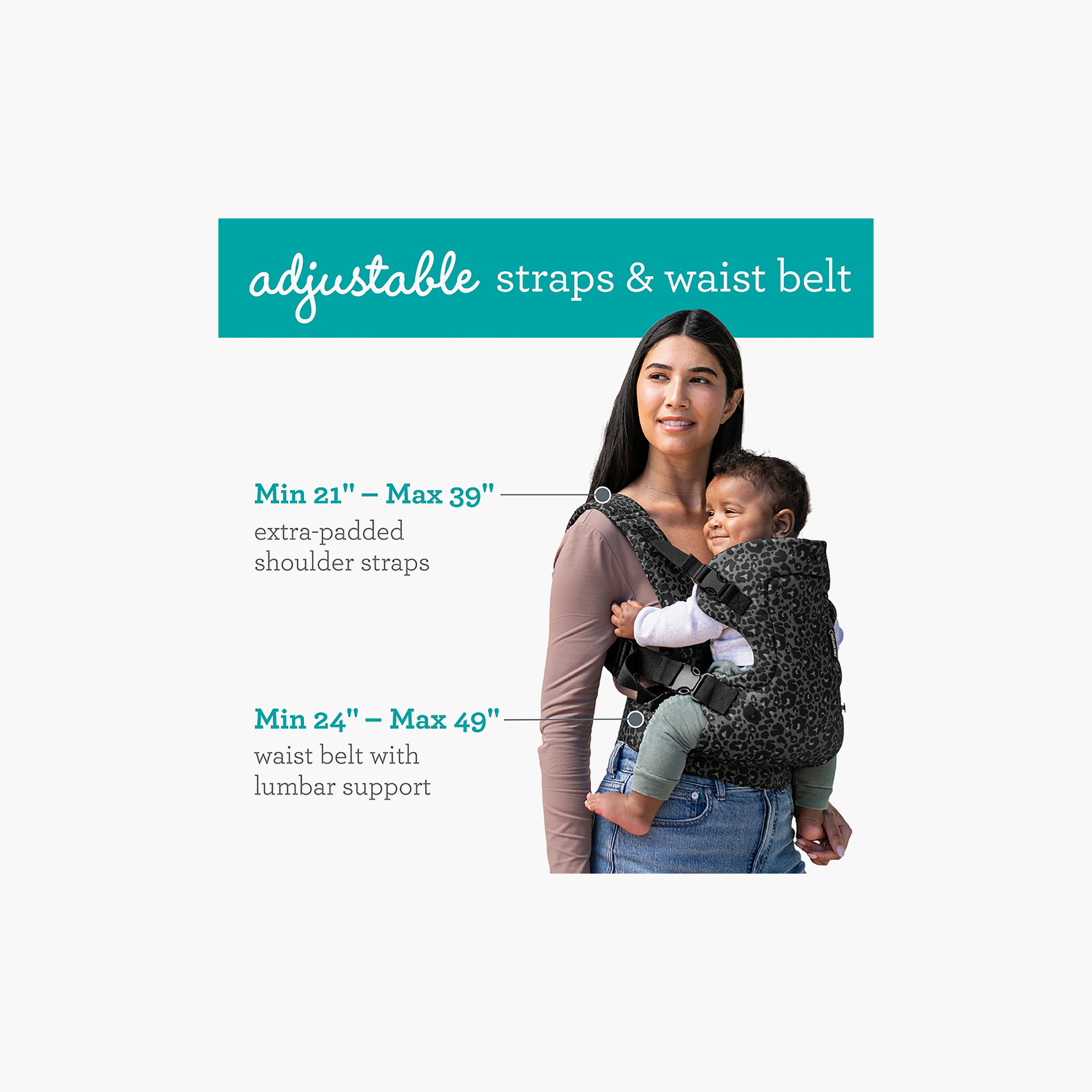 حمالة أطفال قابلة للتحويل 4 في 1 بمقعد مريح قابل للتعديل وحزام خصر من إنفانتينو-baby-gear-babycarriers-image-2