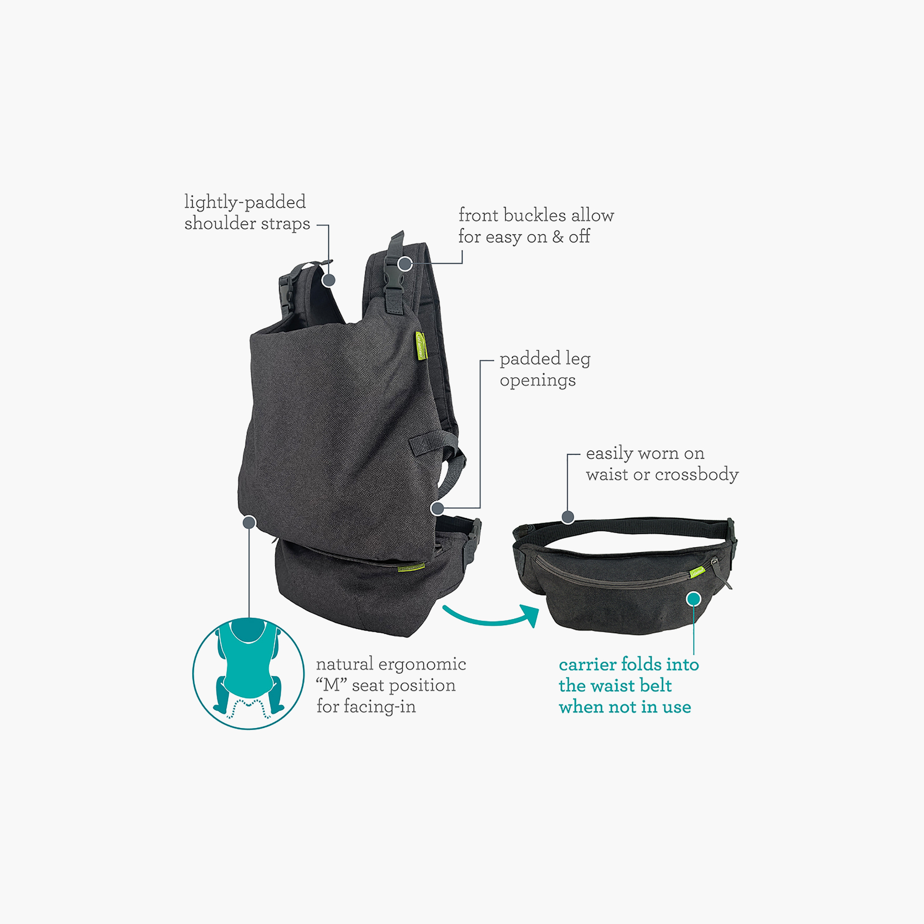 حمالة أطفال 2 في 1 خفيفة للغاية قابلة للطي من إنفانتينو-baby-gear-babycarriers-image-10