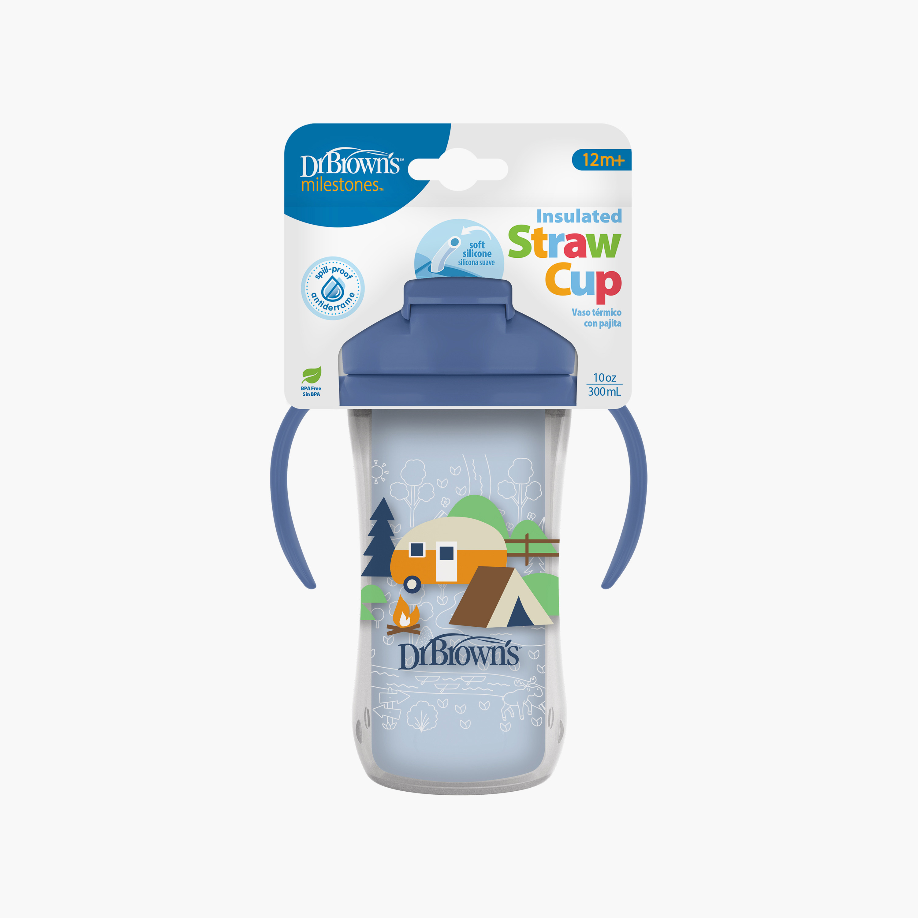 Dr. Brown's Milestones Insulated Straw Cup with Removable Handles & Sliding Lid- 300 ml -baby-feeding-mealtimeessentials-image-3