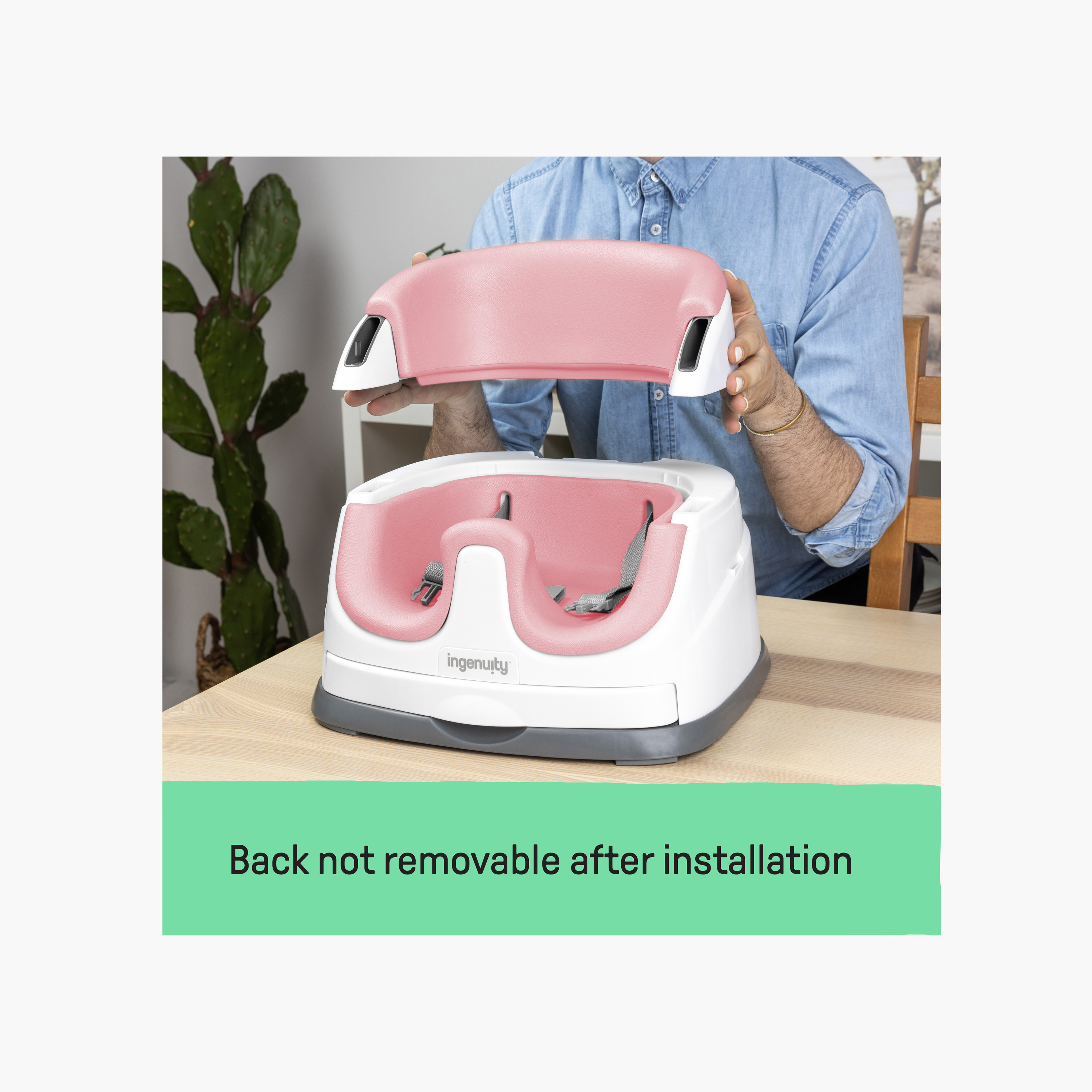 مقعد معزز للأطفال بيبي بيس 2 في 1 مع صينية للطعام من إنجينيتي-baby-feeding-highchairsandboosters-image-2