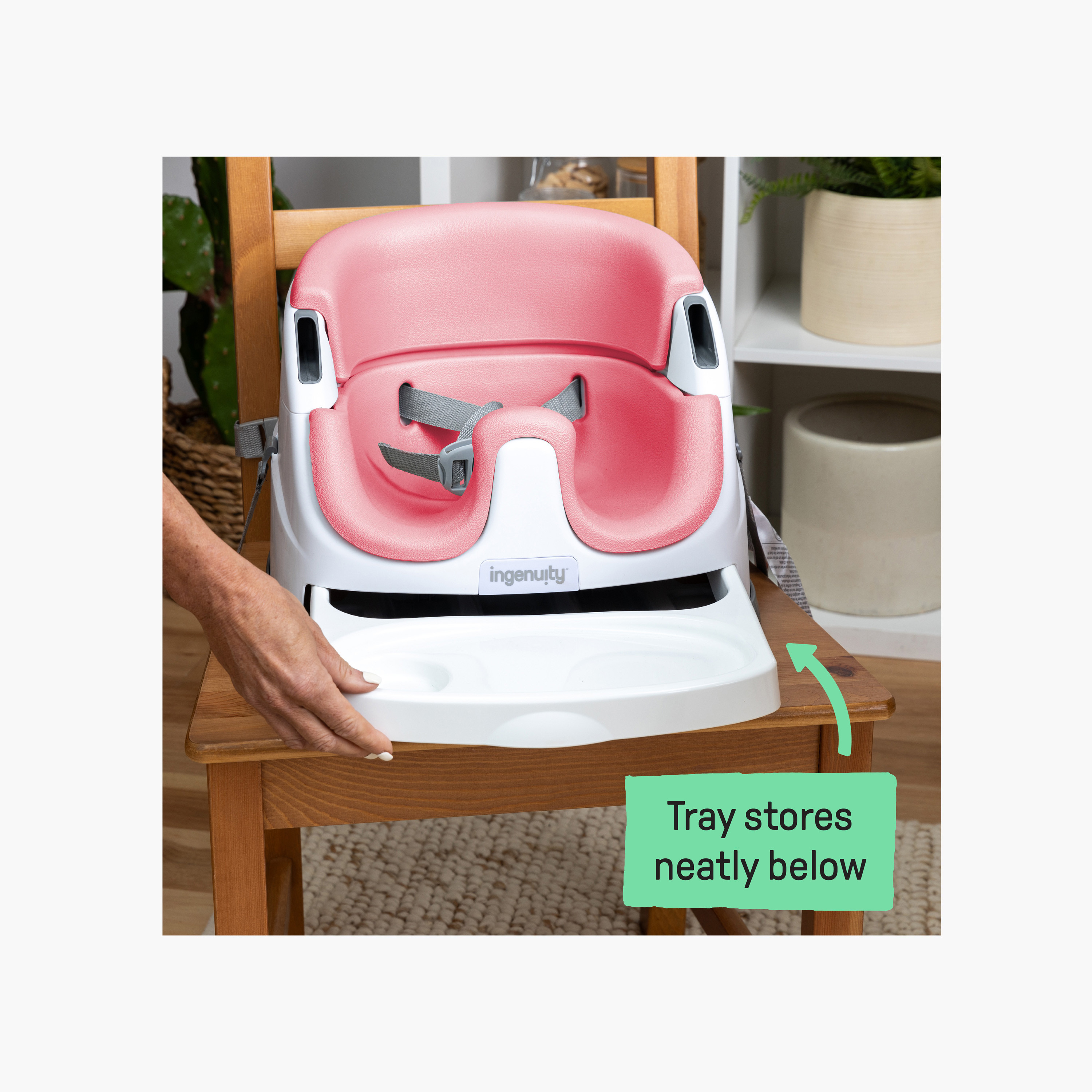 مقعد معزز للأطفال بيبي بيس 2 في 1 مع صينية للطعام من إنجينيتي-baby-feeding-highchairsandboosters-image-3