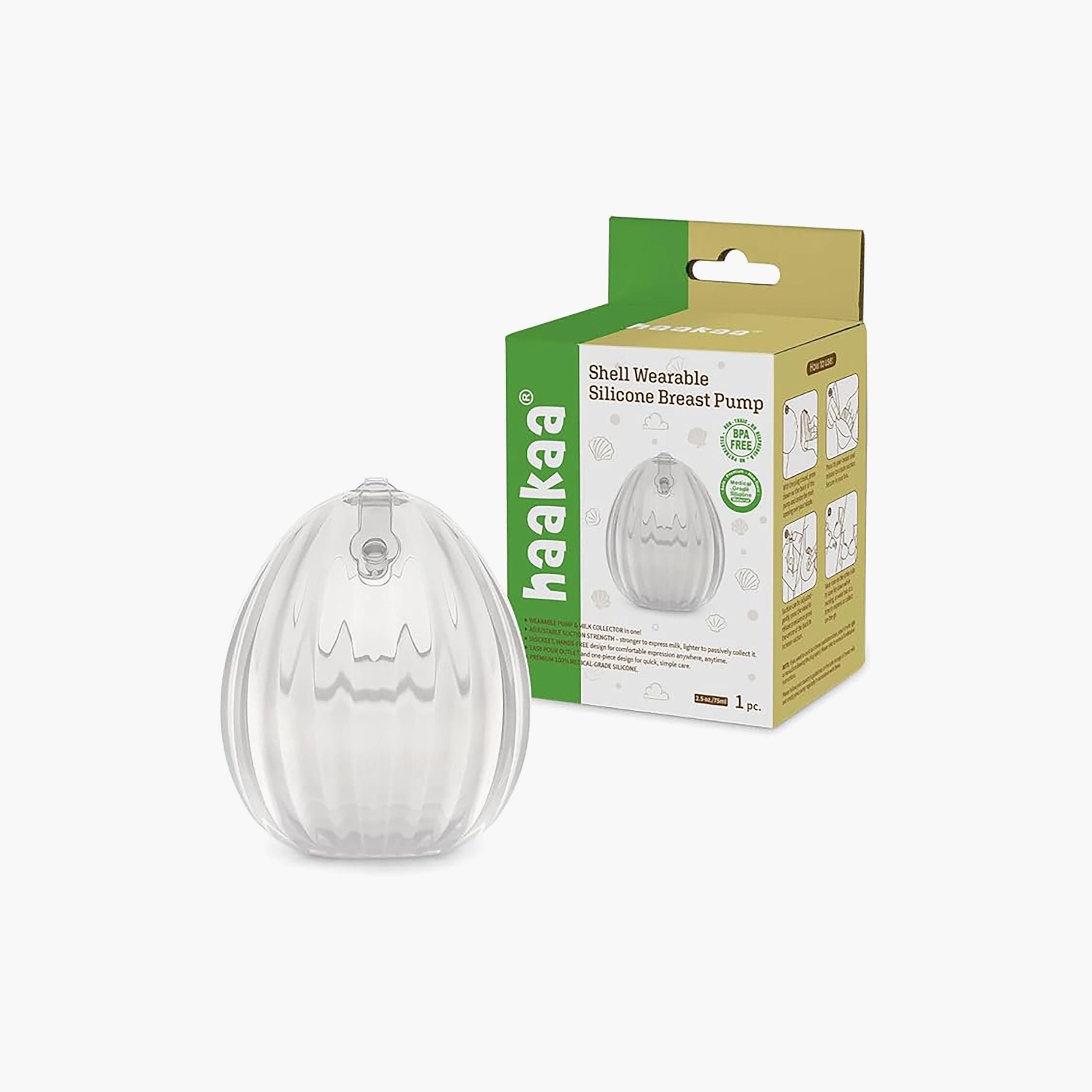 Haakaa Shell Wearable Silicone Manual Single Breast Pump-baby-feeding-breastfeedingandcare-image-5