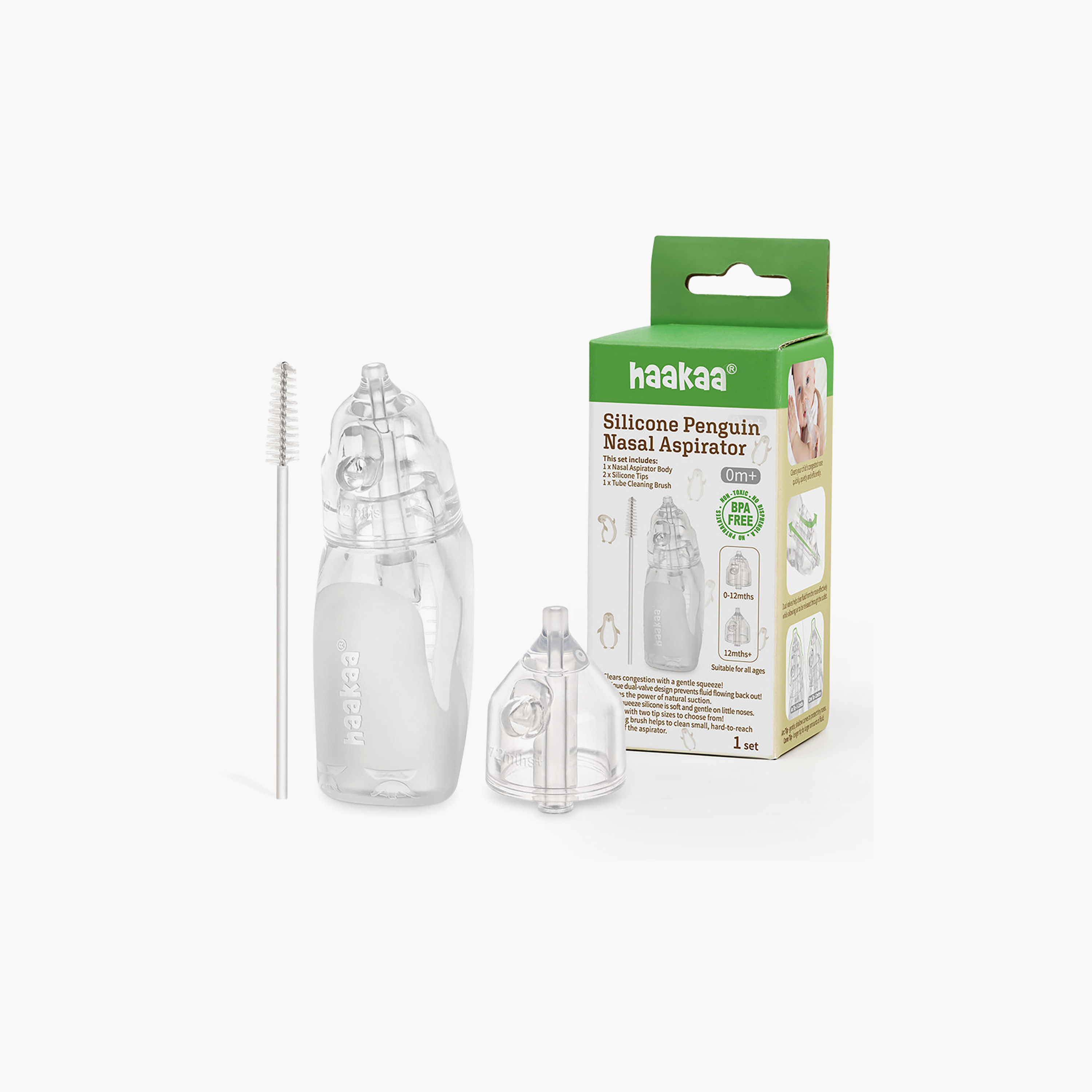 Haakaa Silicone Penguin Nasal Aspirator Set-baby-healthandsafety-thermometersandaspirators-image-2