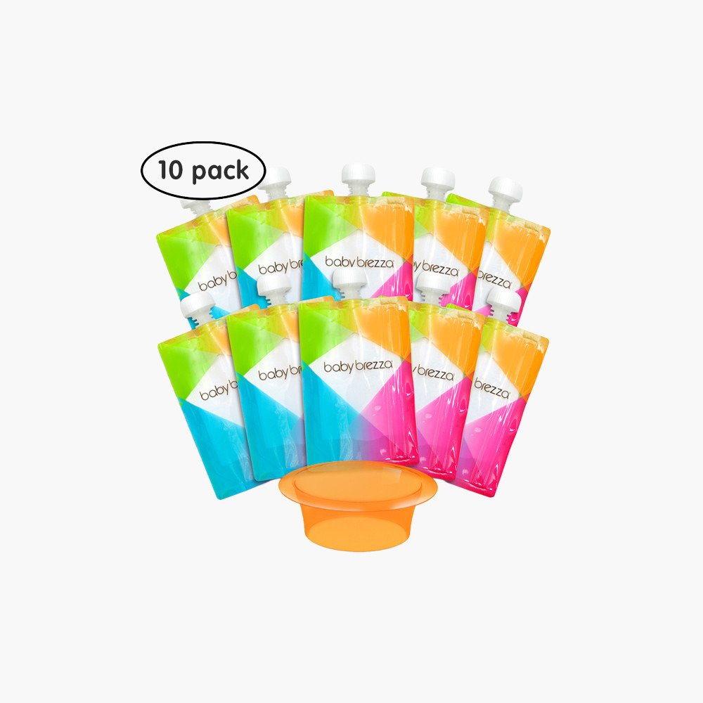 عبوة من 10 أكياس طعام للأطفال مع قمع من بيبي بريزا-baby-feeding-babyfoodprocessors-image-7