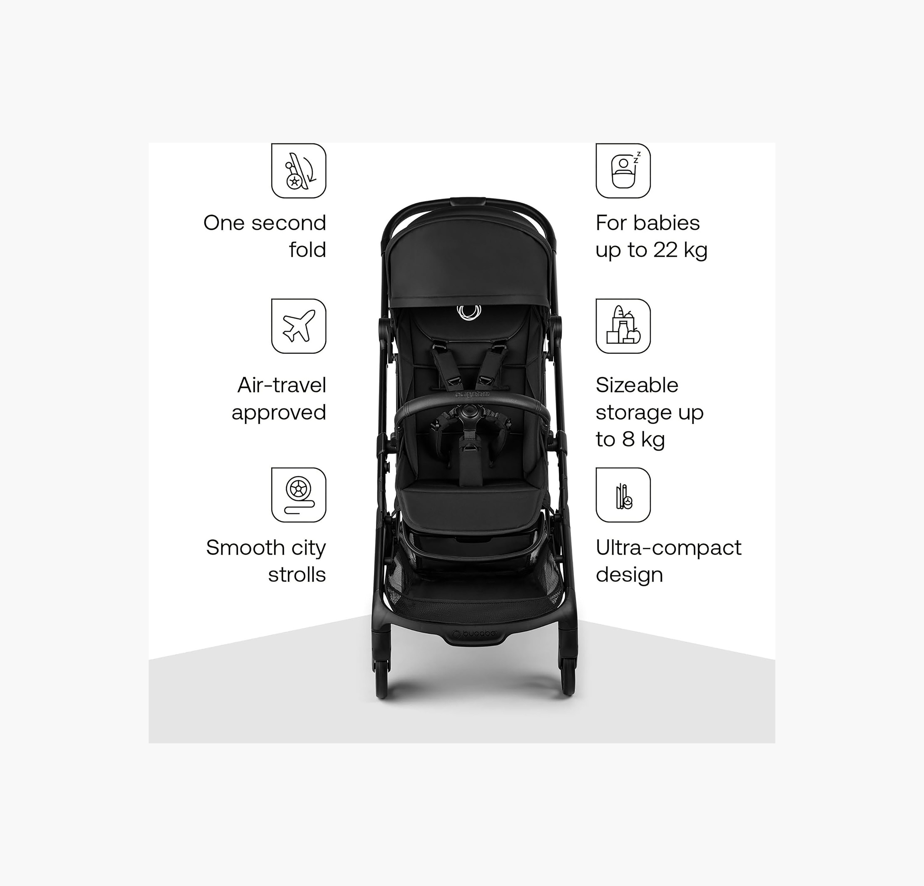 عربة سفر للأطفال باترفلاي 2 مع نظام أحزمة أمان ومكابح قفل بالقدم من بوغابو-baby-gear-strollersandprams-strollers-image-32