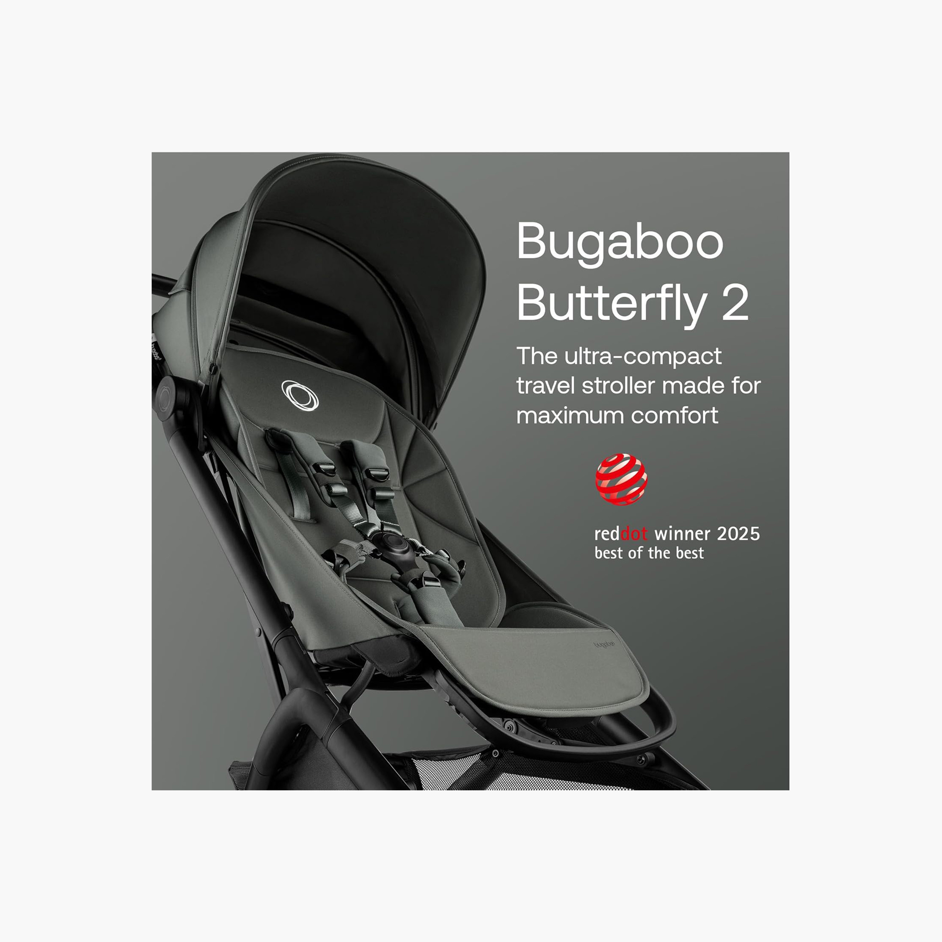 عربة سفر للأطفال باترفلاي 2 مع نظام أحزمة أمان ومكابح قفل بالقدم من بوغابو-baby-gear-strollersandprams-strollers-image-9