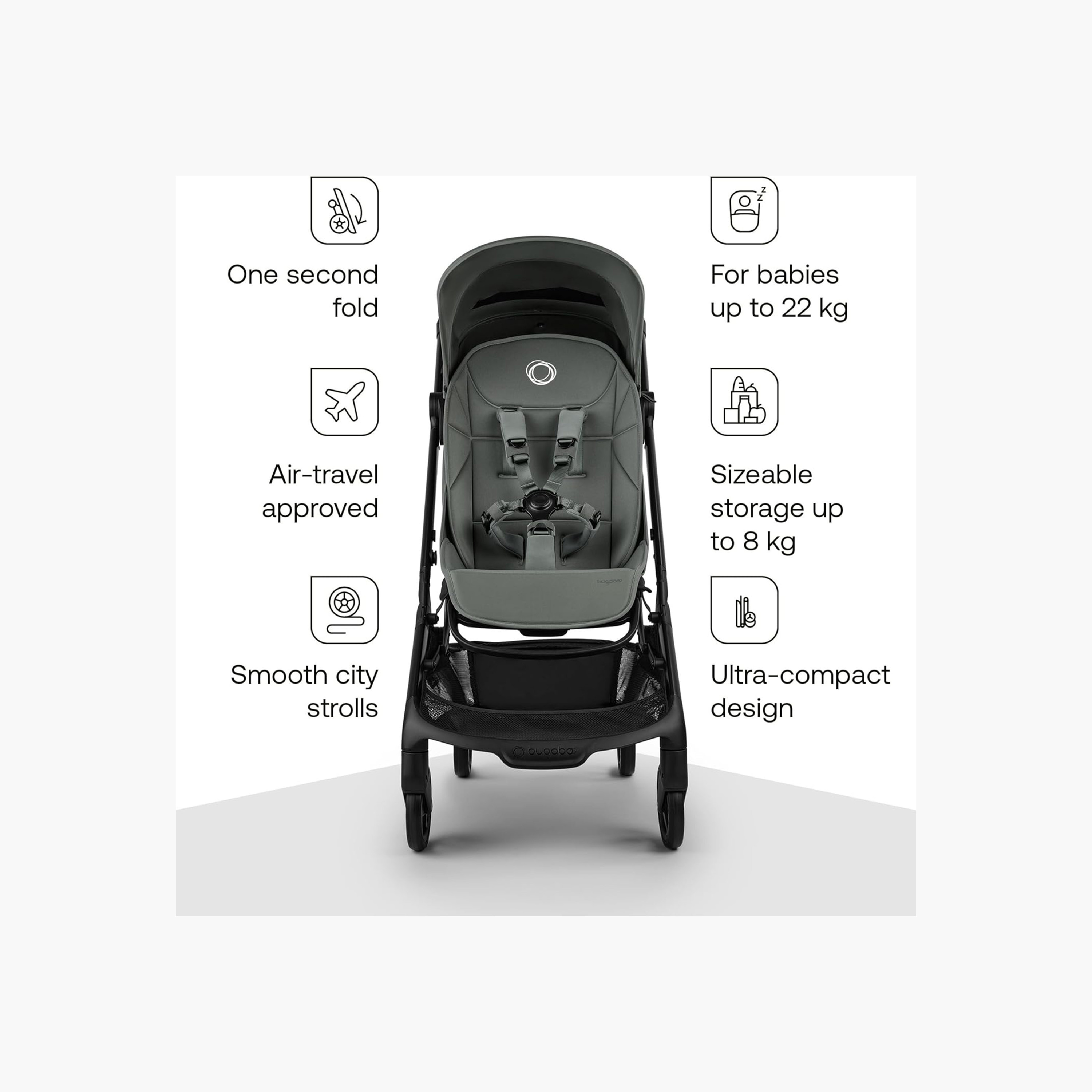 عربة سفر للأطفال باترفلاي 2 مع نظام أحزمة أمان ومكابح قفل بالقدم من بوغابو-baby-gear-strollersandprams-strollers-image-13