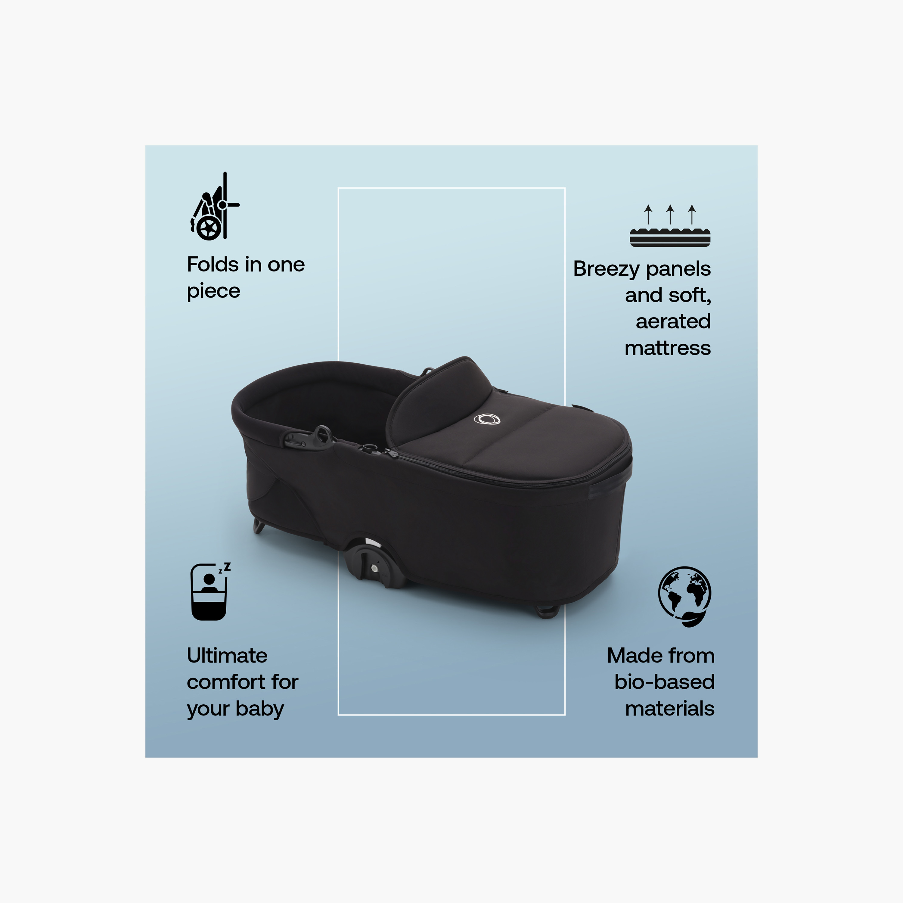 سرير محمول قابل للطي لعربة الأطفال دراغون فلاي مع ألواح تهوية شبكية من بوغابو-baby-nursery-furniture-cribsandbeds-bassinets-image-18